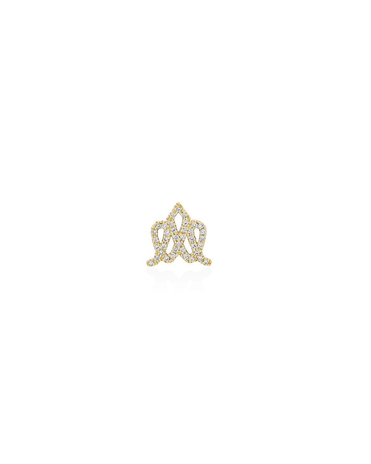 Crown Gold Earring with Diamonds