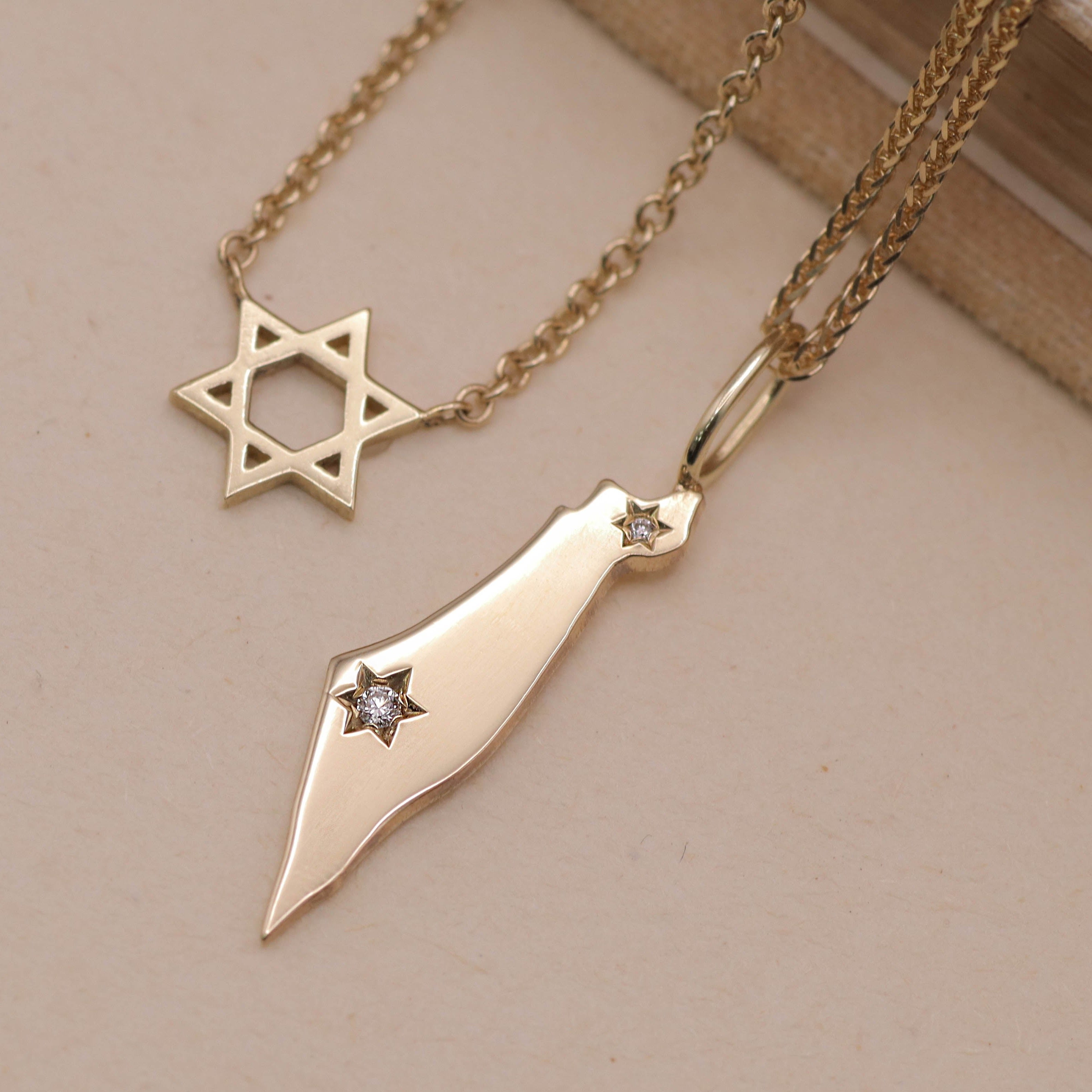 Israel Gold Necklace With Diamonds