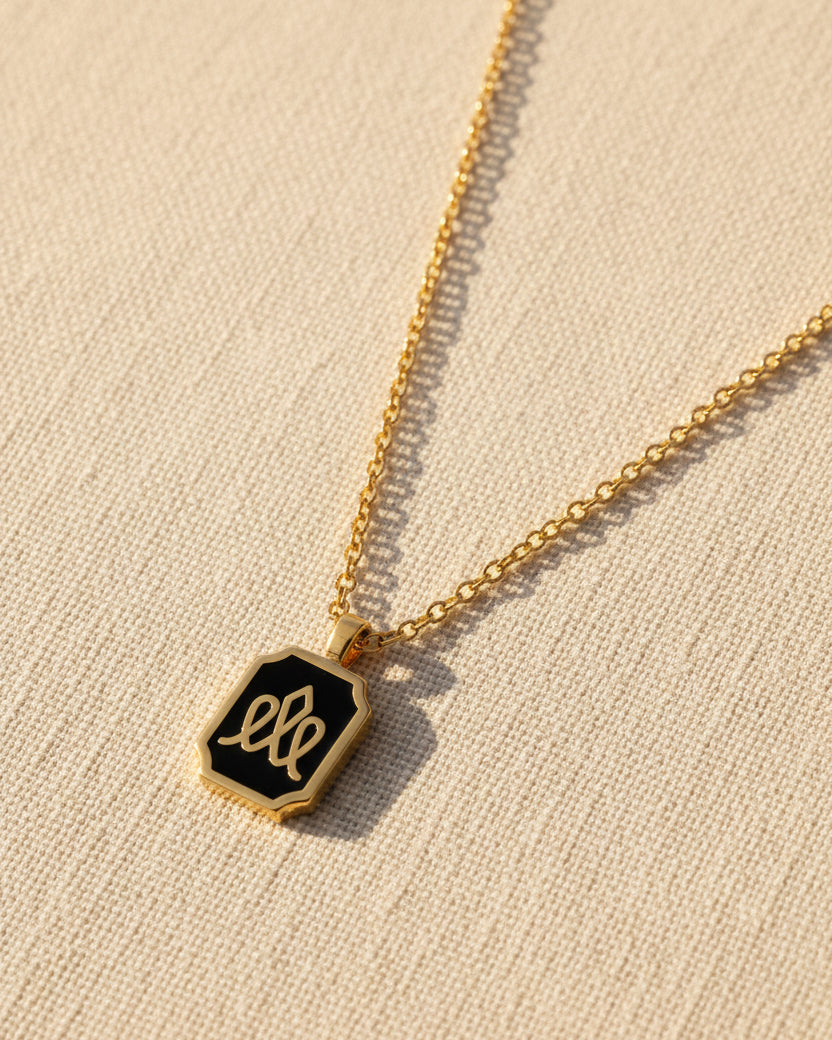 Enamel Crown Necklace