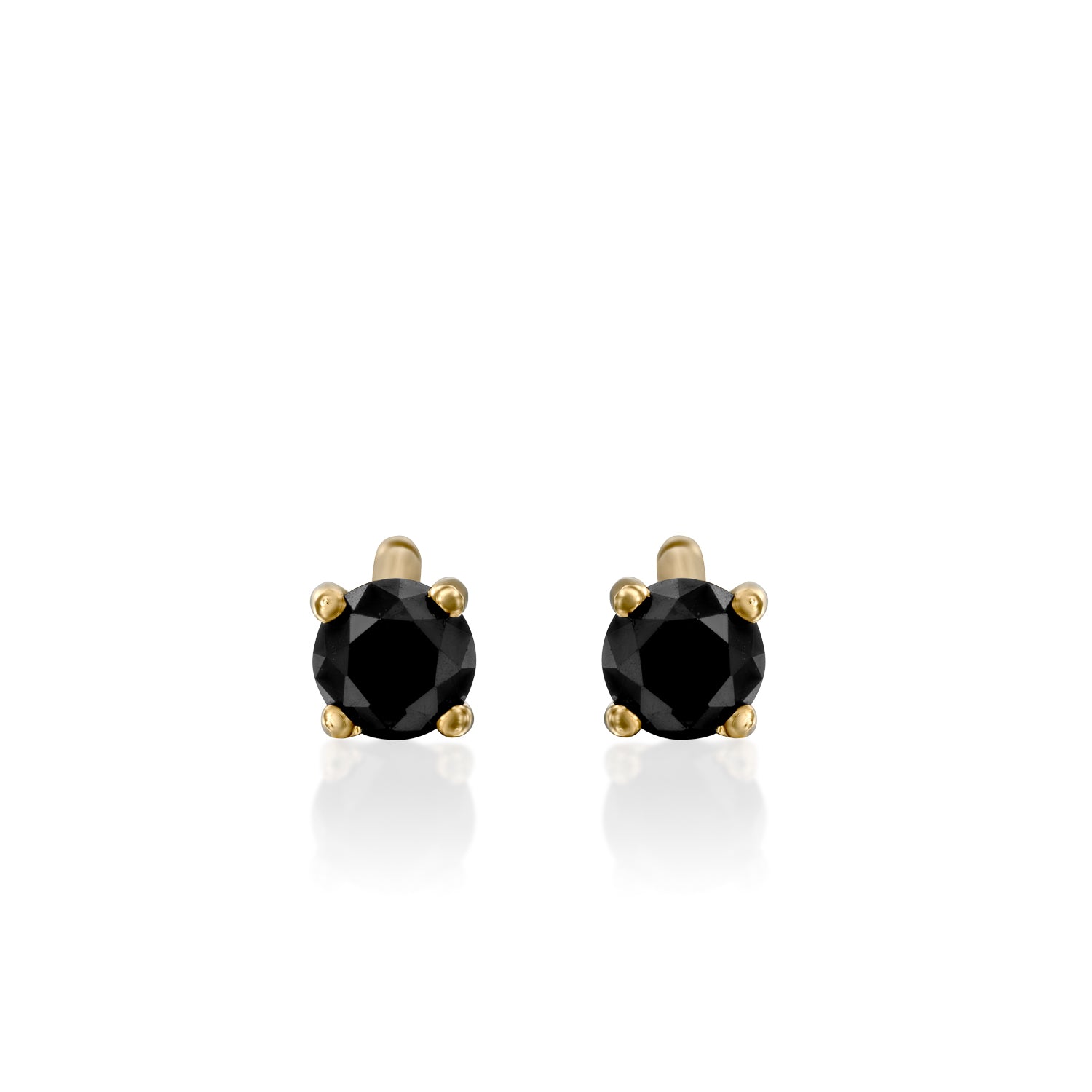 Martina Gold Earring 3mm Black Diamond