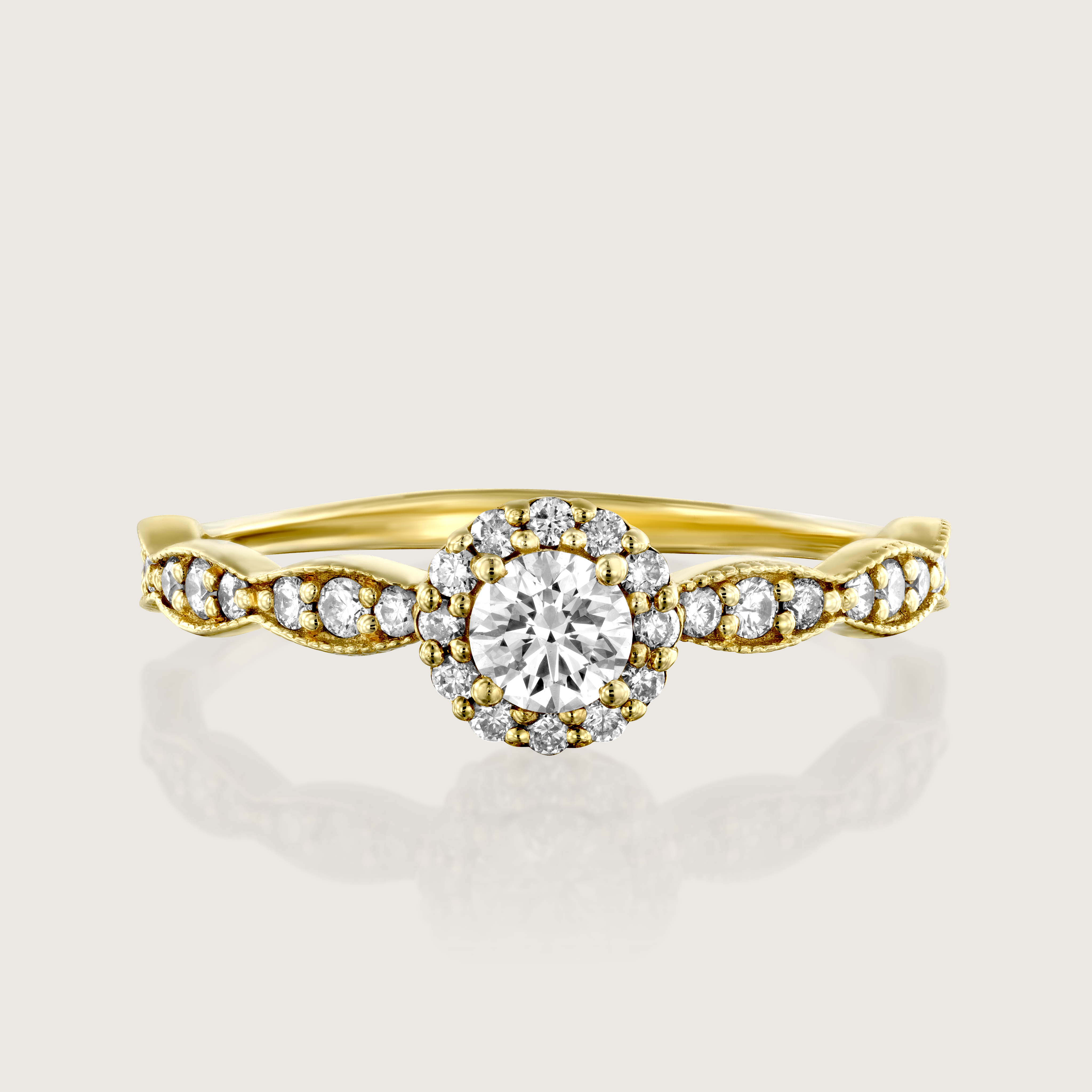 Elizabeth Gold Ring White Diamonds