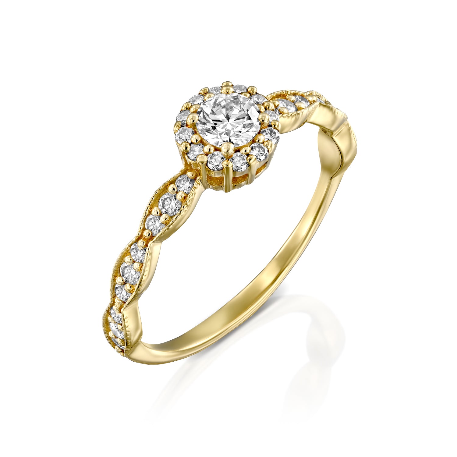 Elizabeth Gold Ring White Diamonds