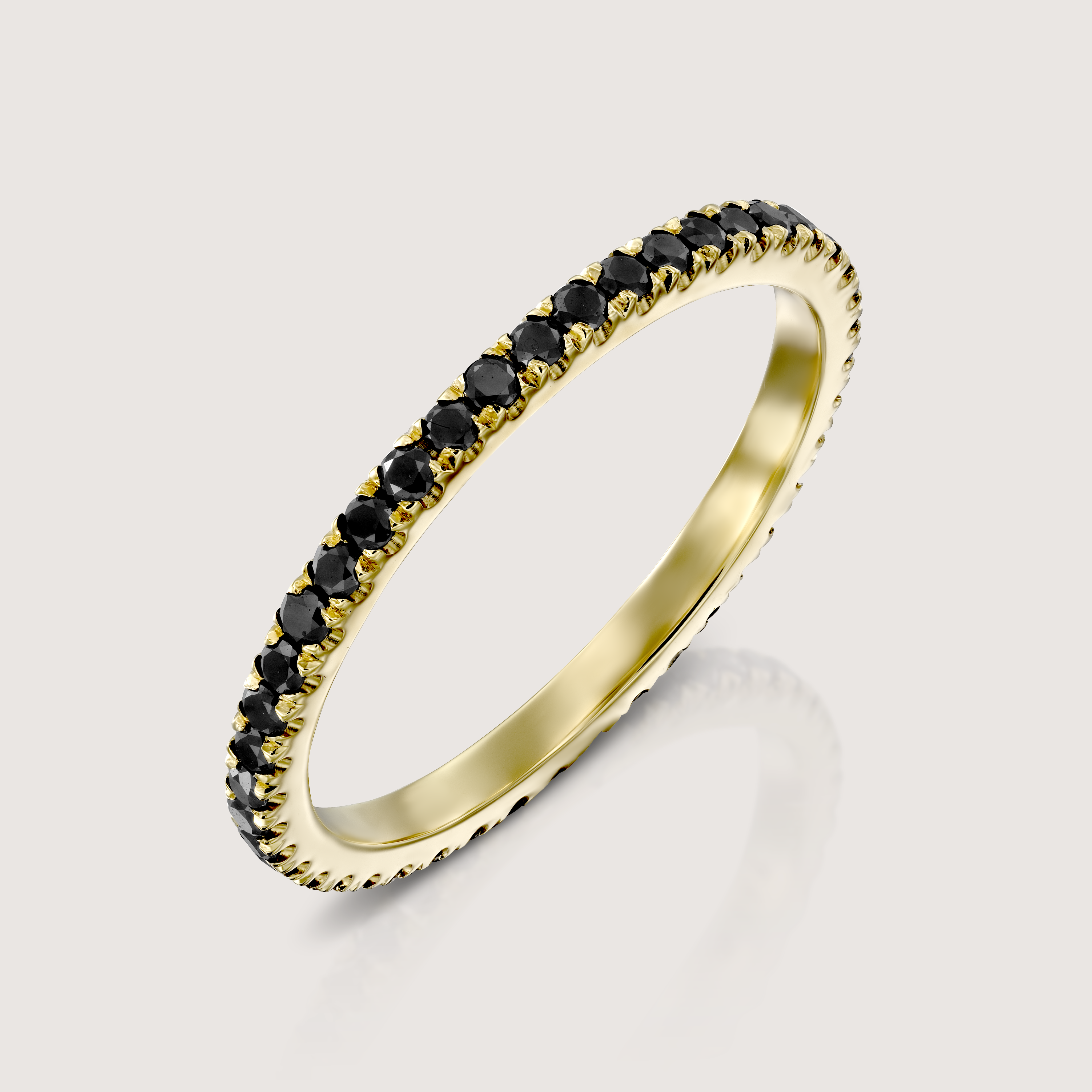 Eternity Gold Ring Black Diamonds