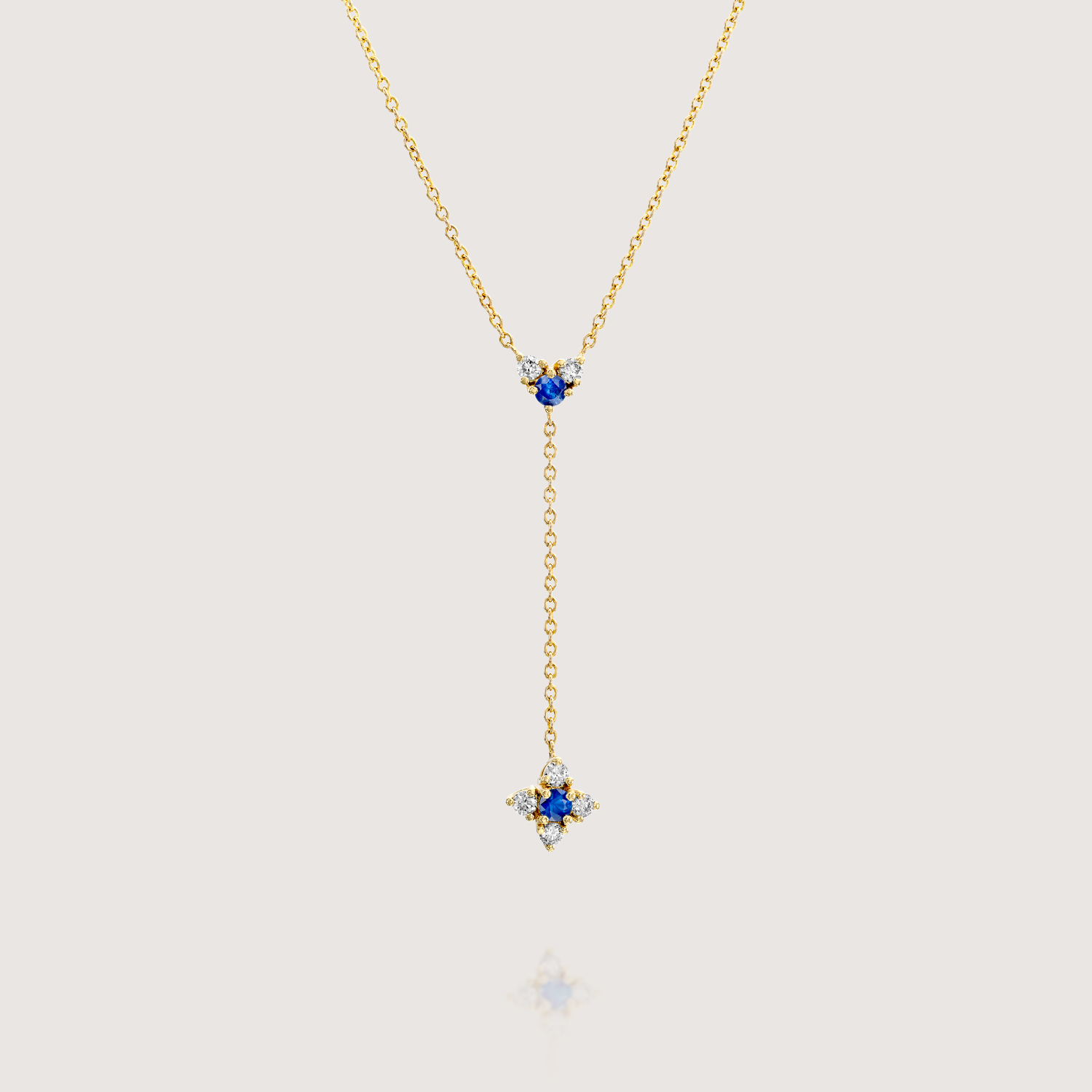 Alexandra Gold Necklace Sapphire & White Diamonds