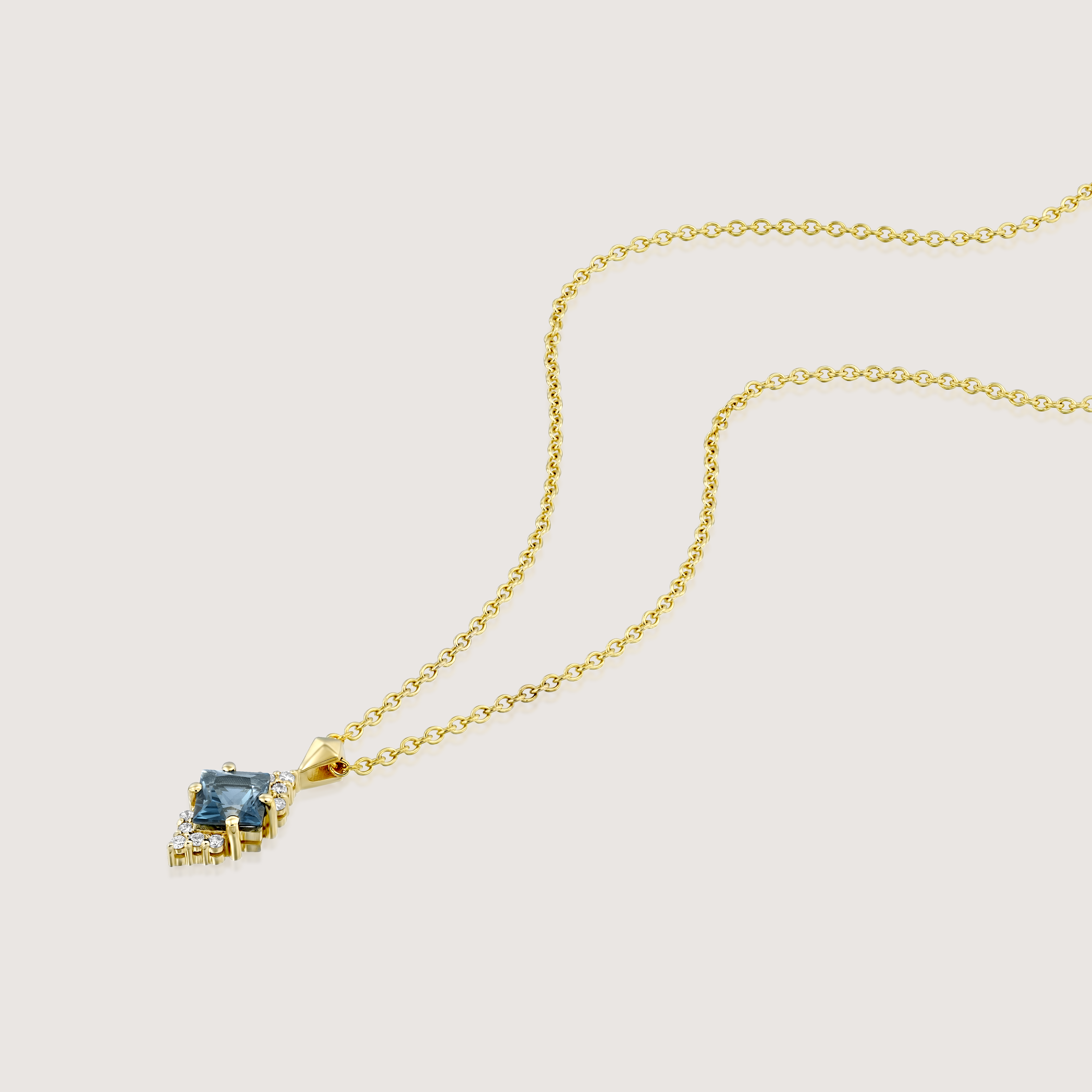 Juliette Necklace With Diamonds and Blue Topaz