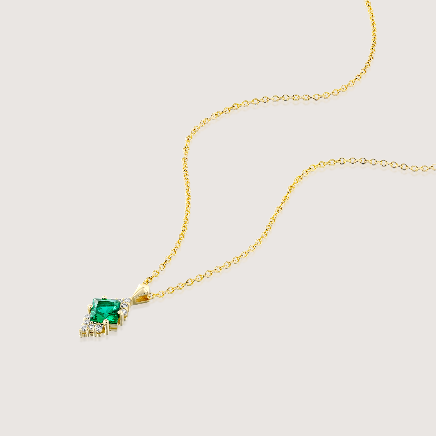 Juliette Necklace With Diamonds and Emerald