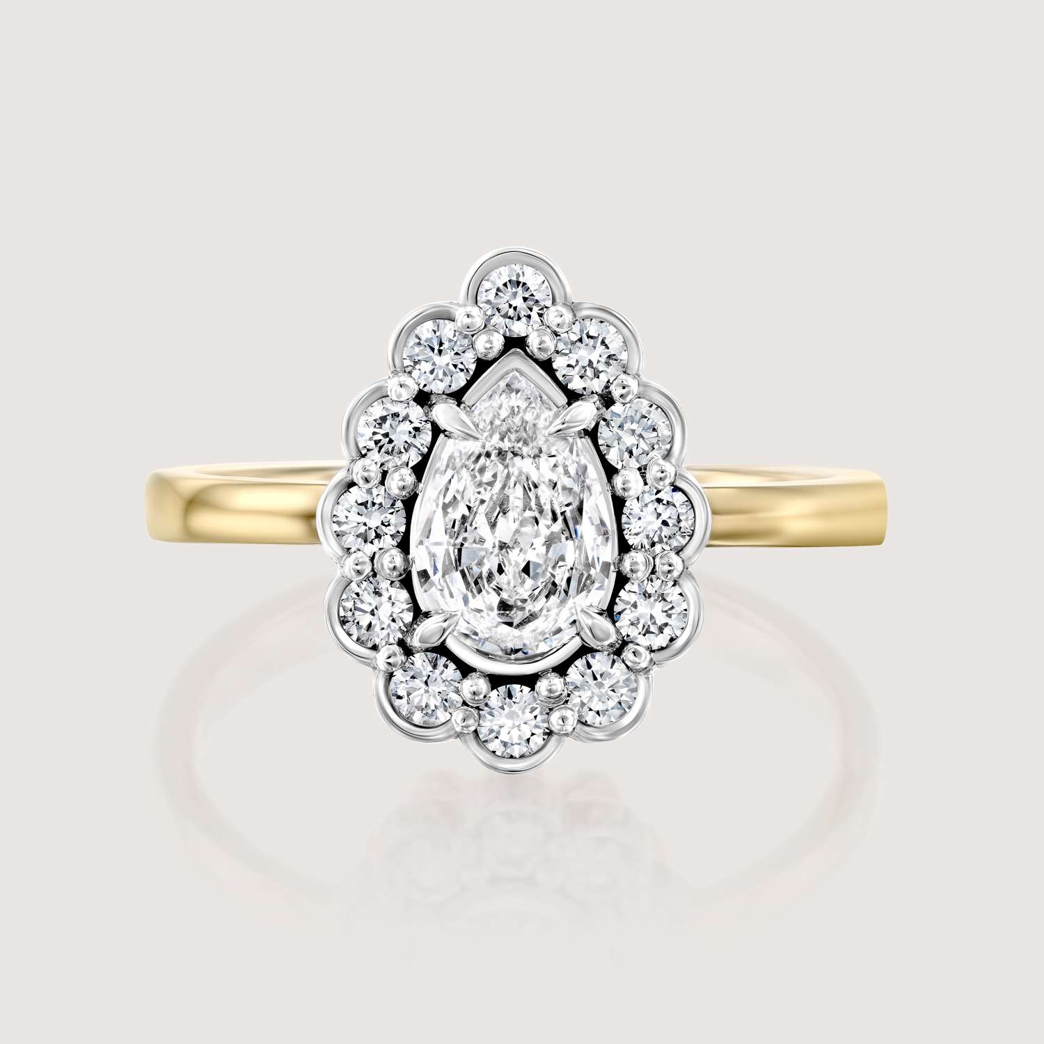 Marie Antoinette Gold Ring White Diamonds
