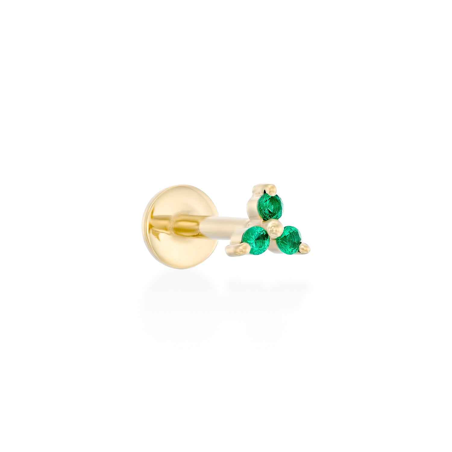 Mini Grace Piercing Earring With Emerald