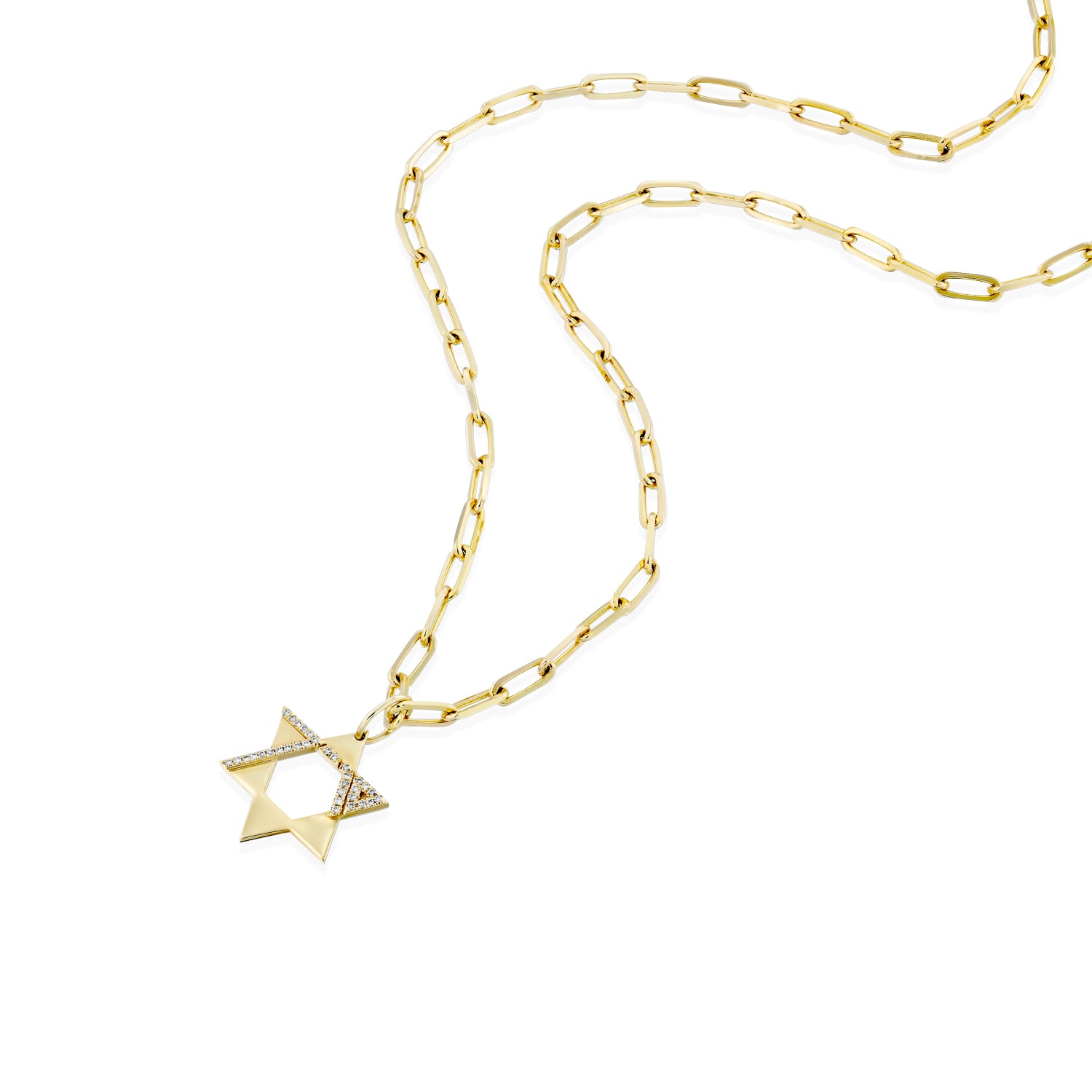 Heroism Star Of David Gold pendant With Diamonds (Hollow)