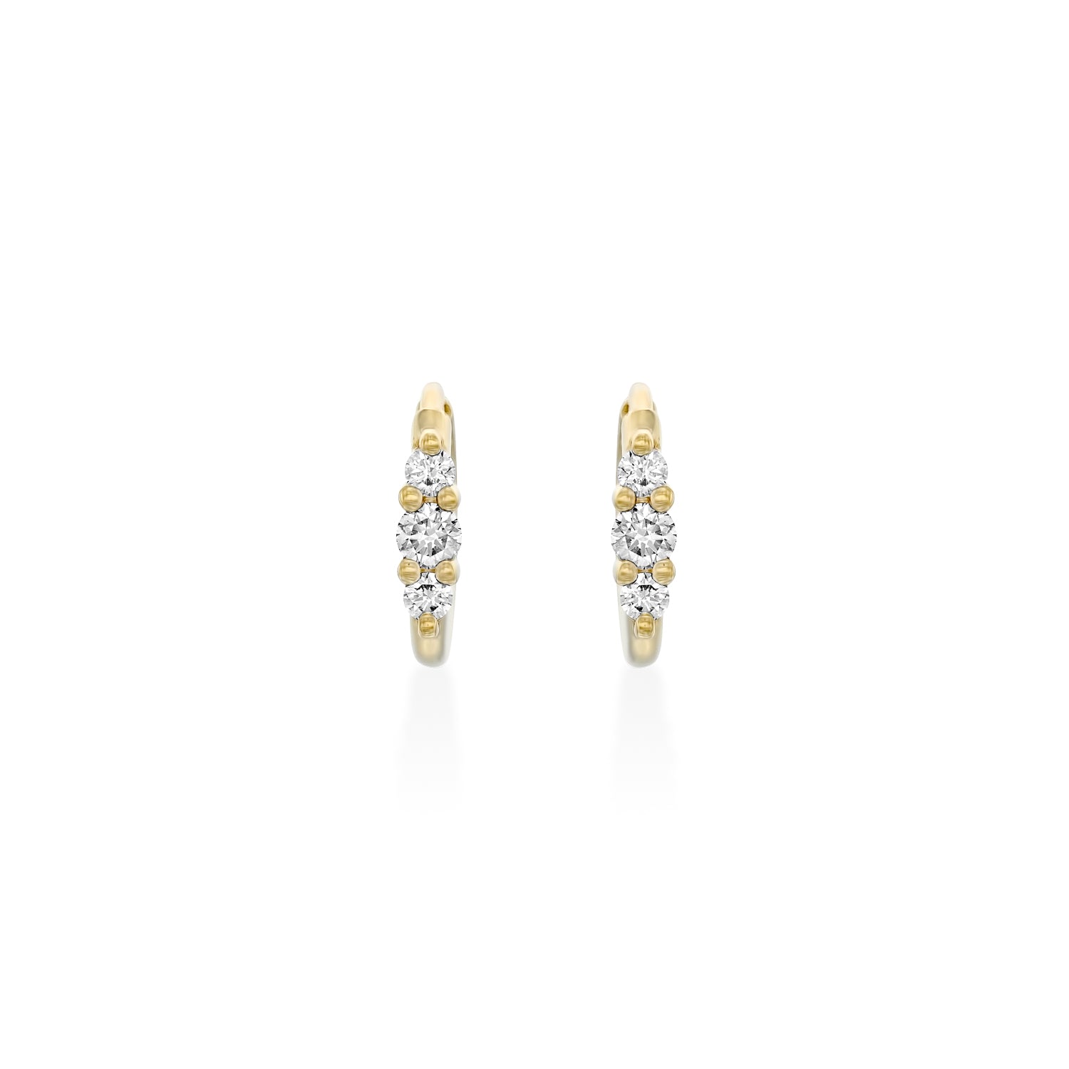 Audrey Mini Hoop Earrings with White Diamonds