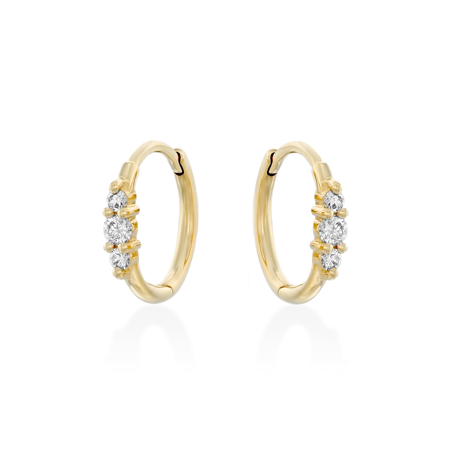 Audrey Hoop Earring with White Diamonds