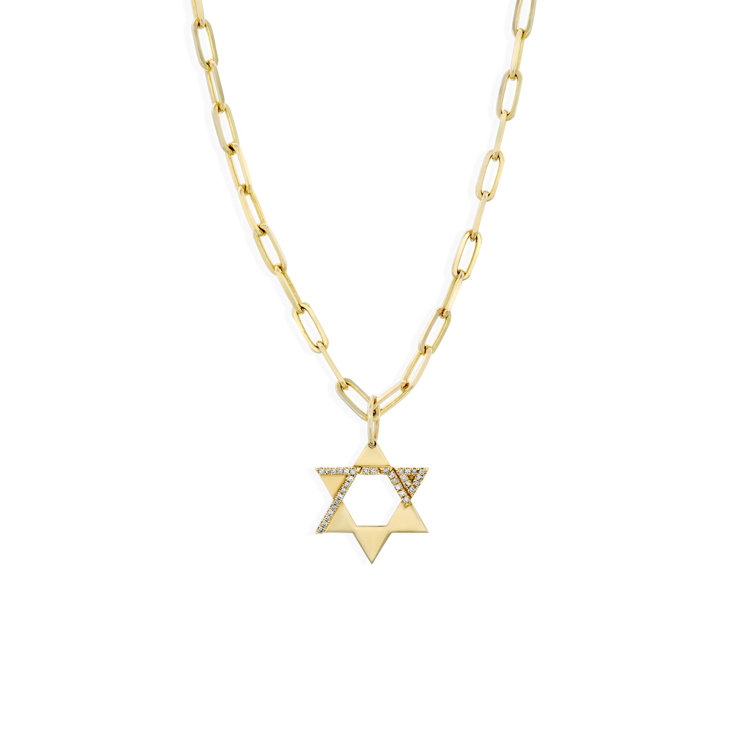 Heroism Star Of David Gold pendant With Diamonds (Hollow)