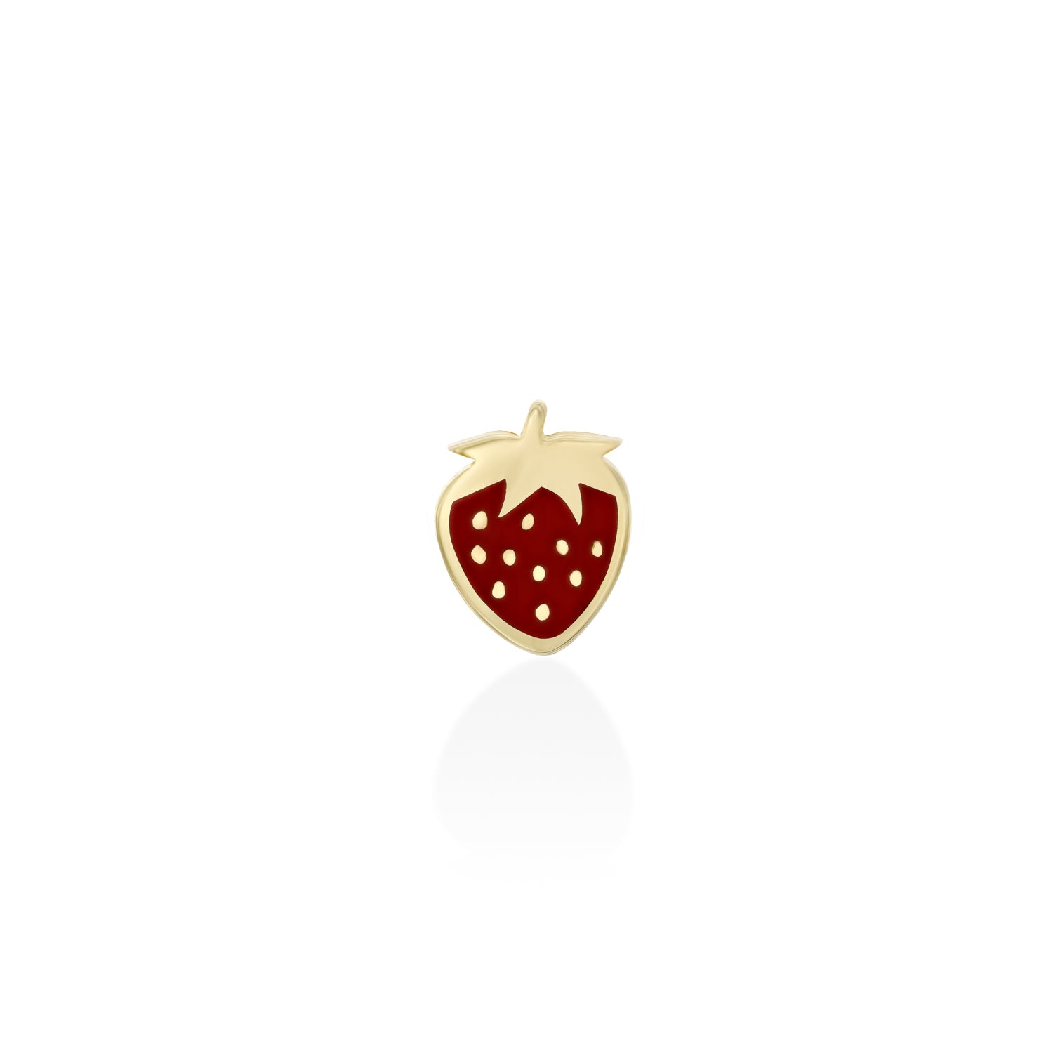 Red strawberry earring with gold dots