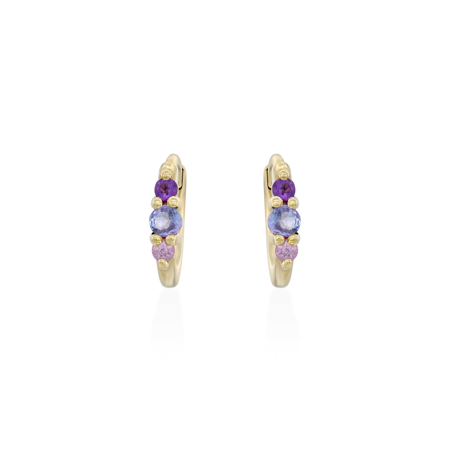 Audrey Mini Hoop Earring with purple stones