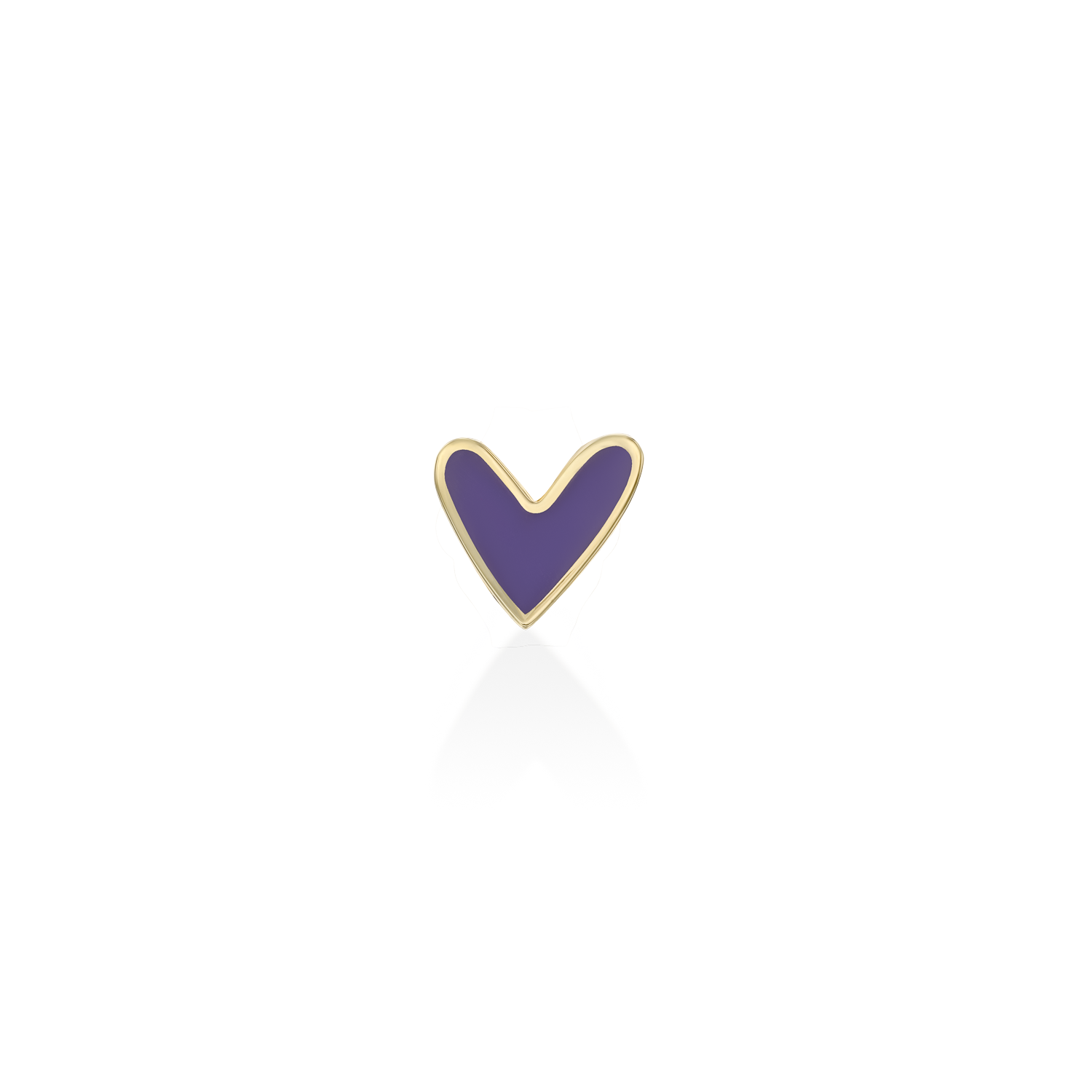 Purple Heart Gold Enamel Earring