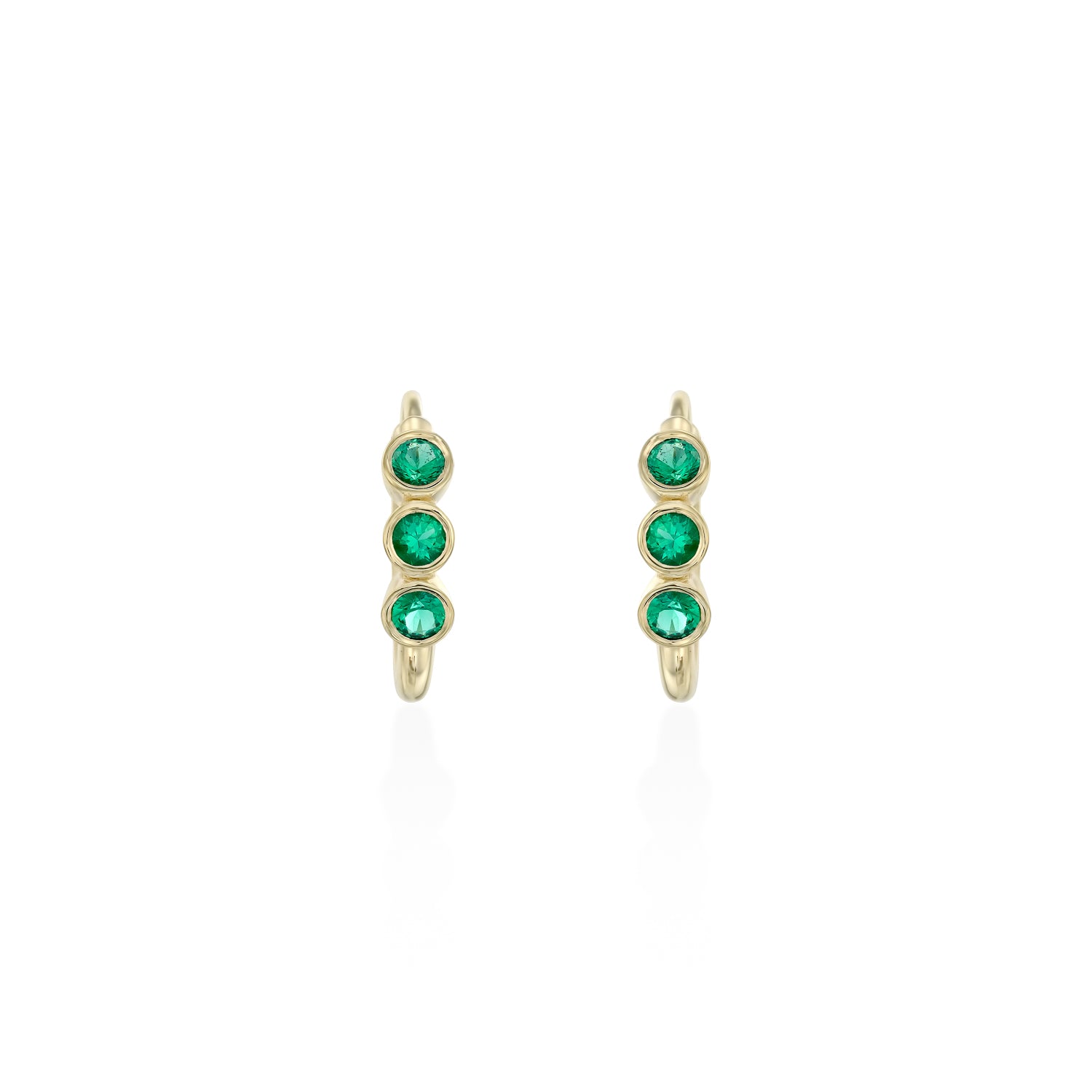 Alin Hoop Gold Earring with Emerald