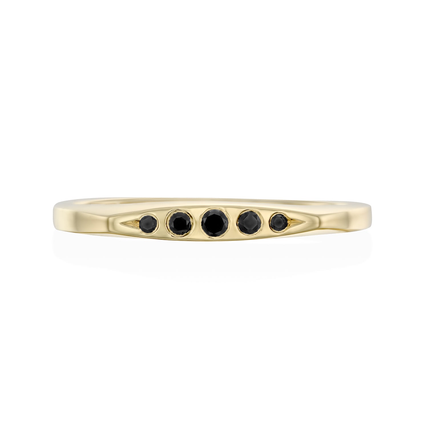 Jackie Gold Ring Five black Diamonds