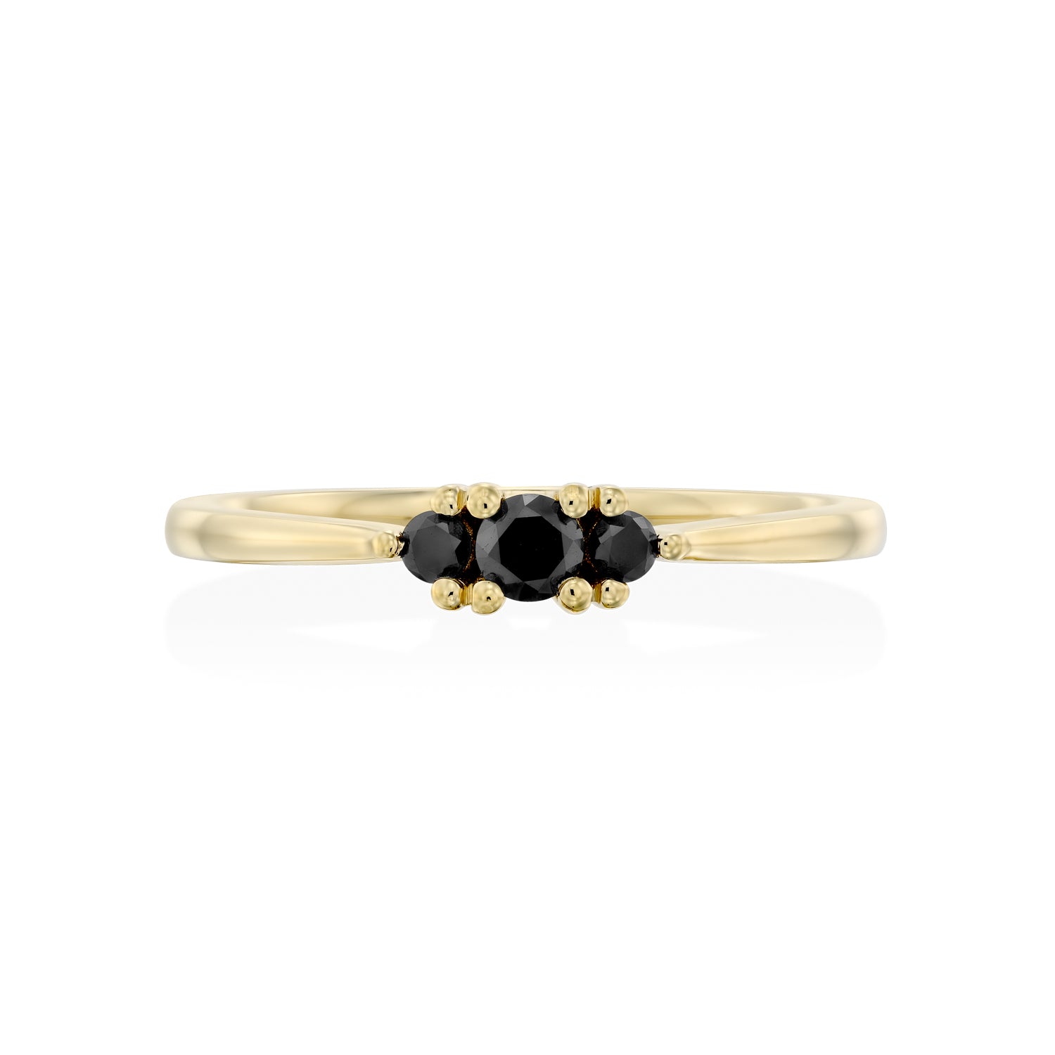 Audrey Gold Ring 3mm black Diamond