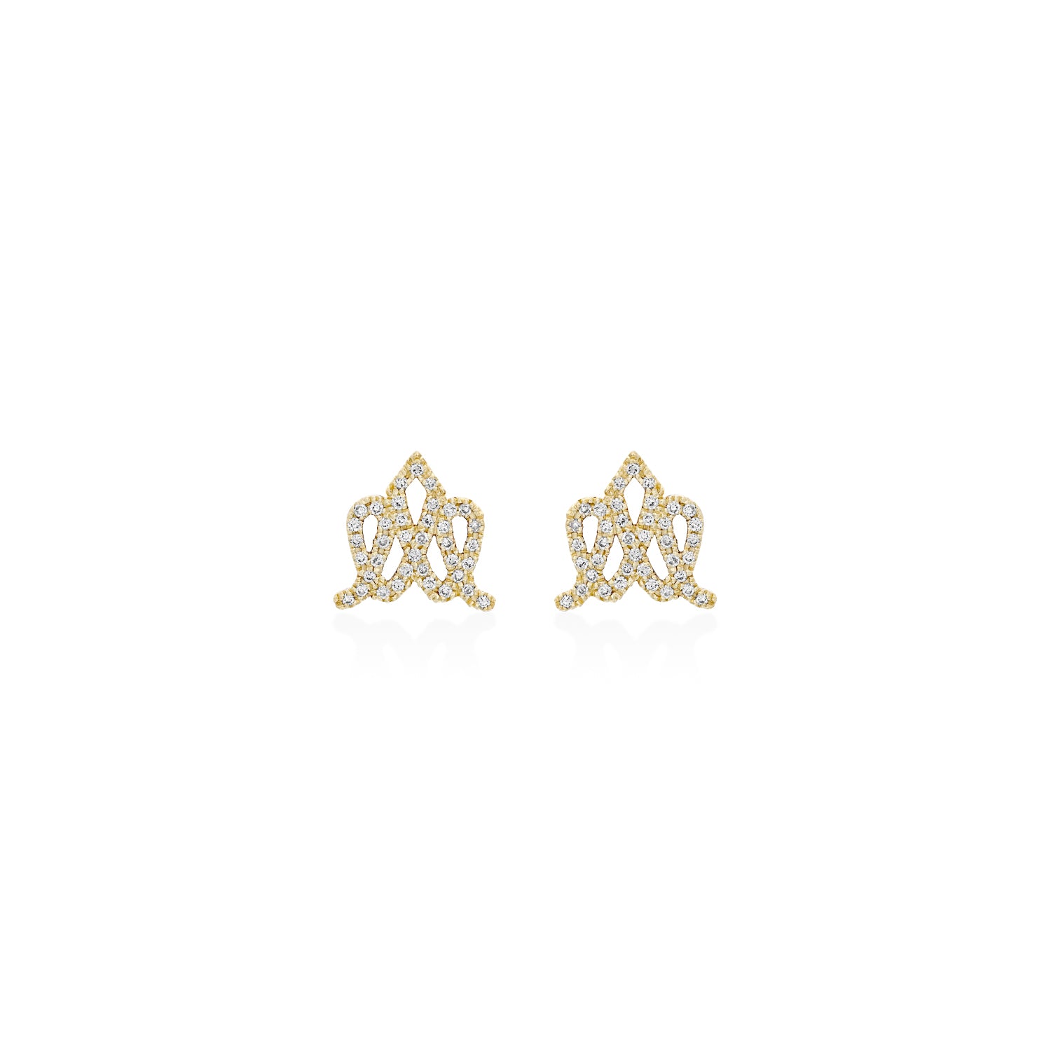 Crown Gold Earring with Diamonds