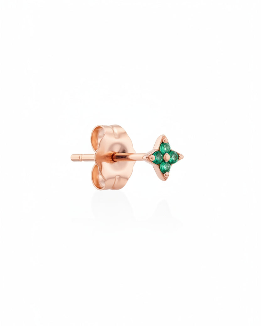 Mini Venus Gold Earring With Emerald