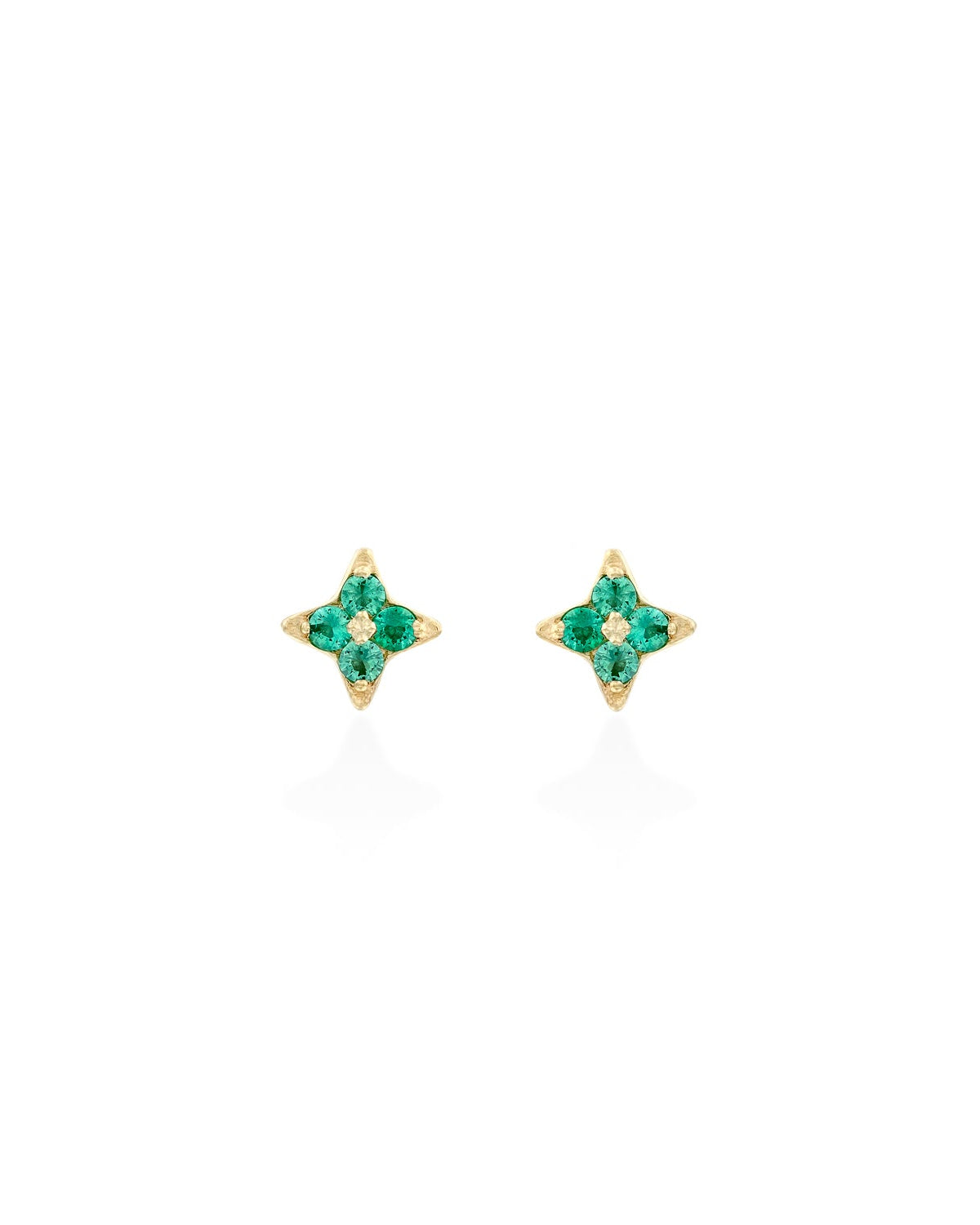 Mini Venus Gold Earring With Emerald