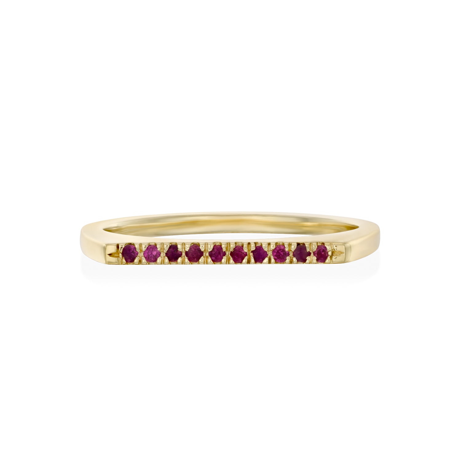 Miranda Encrusted Gold Ring With Rubies