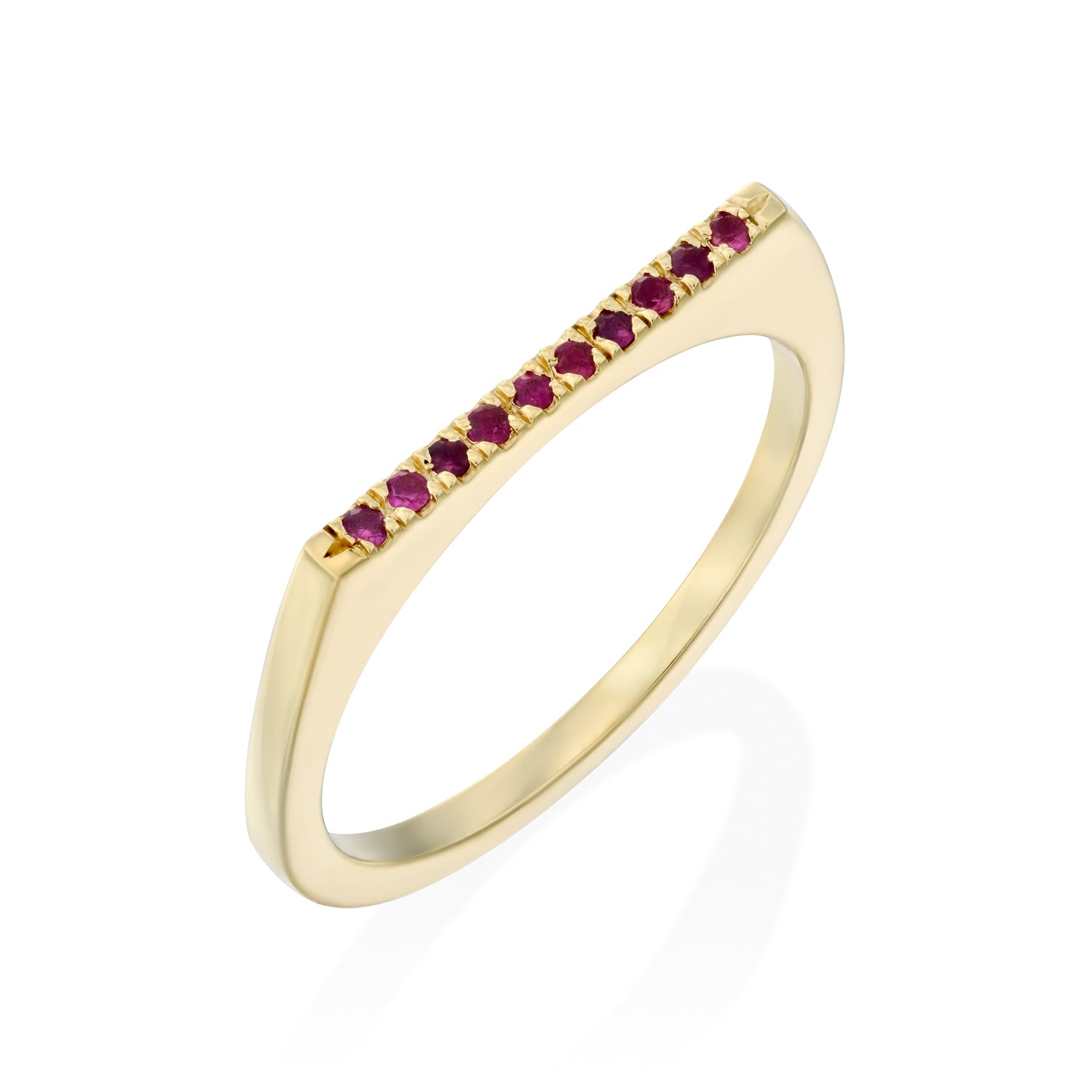 Miranda Encrusted Gold Ring With Rubies