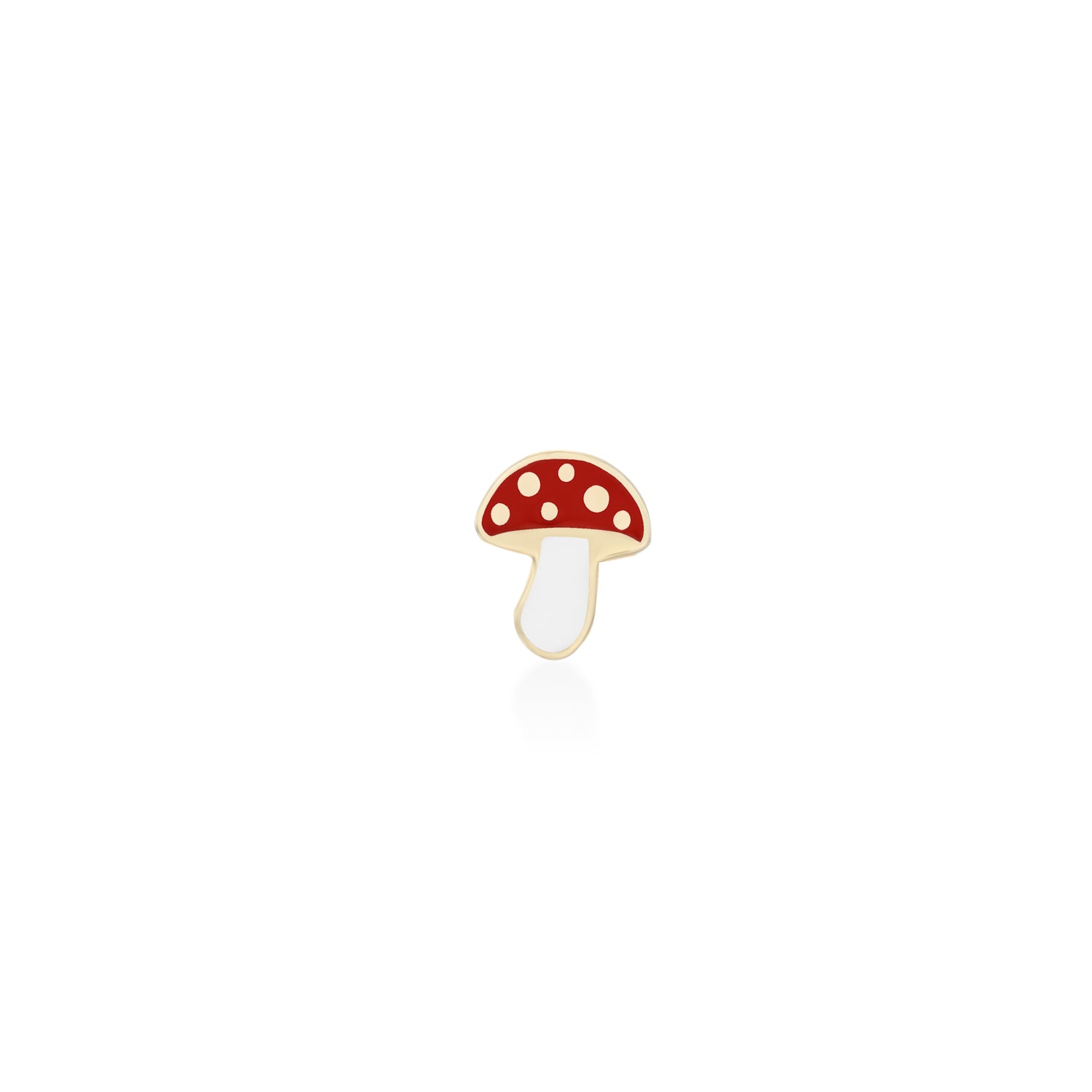 Mushroom Gold Earring