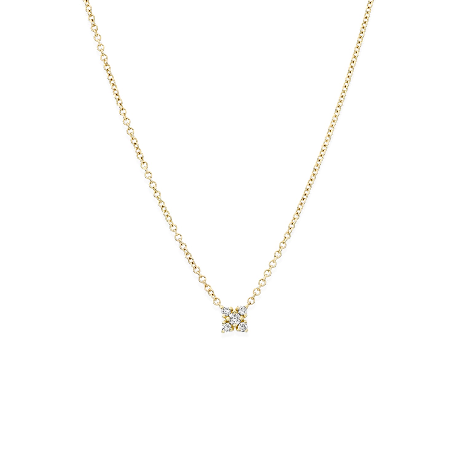 Mini Valentina Gold Necklace White Diamonds