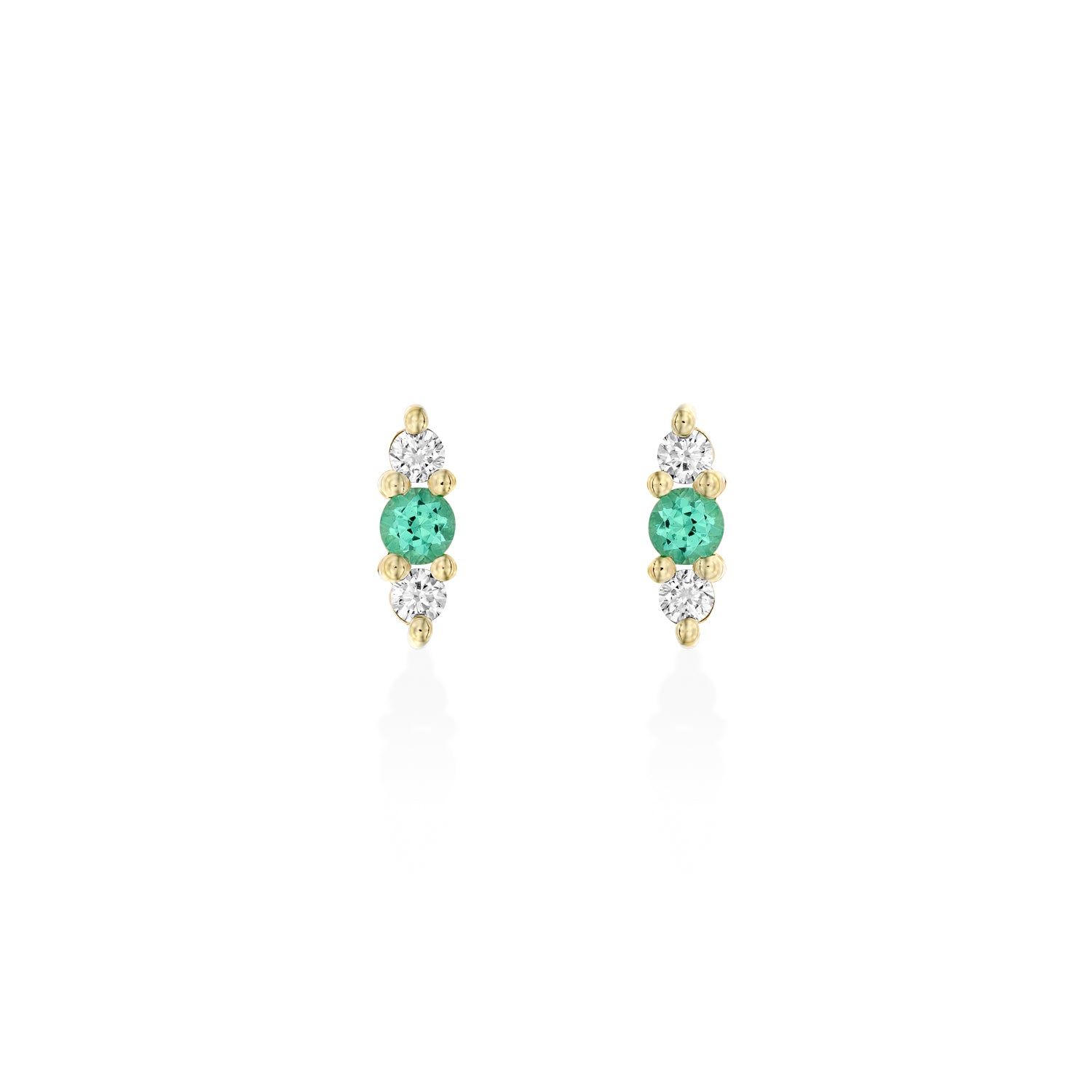 Audrey Earring Emerald and diamonds