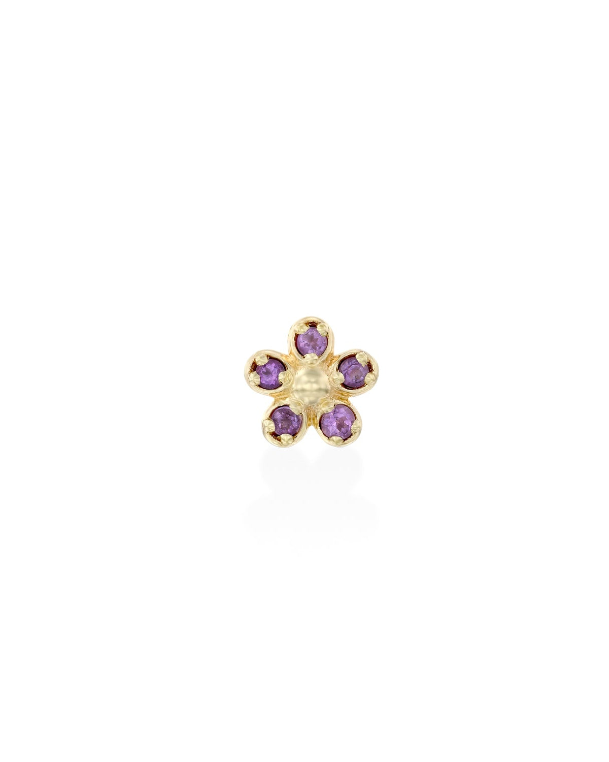 Flower Gold Earrings amethyst