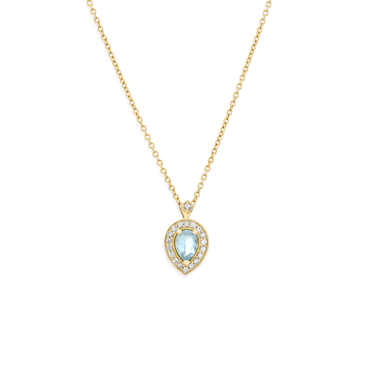 Luna Necklace With Aquamarine And Diamonds