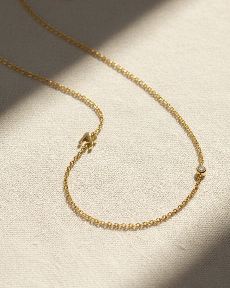 Floating letter Necklace With Alex