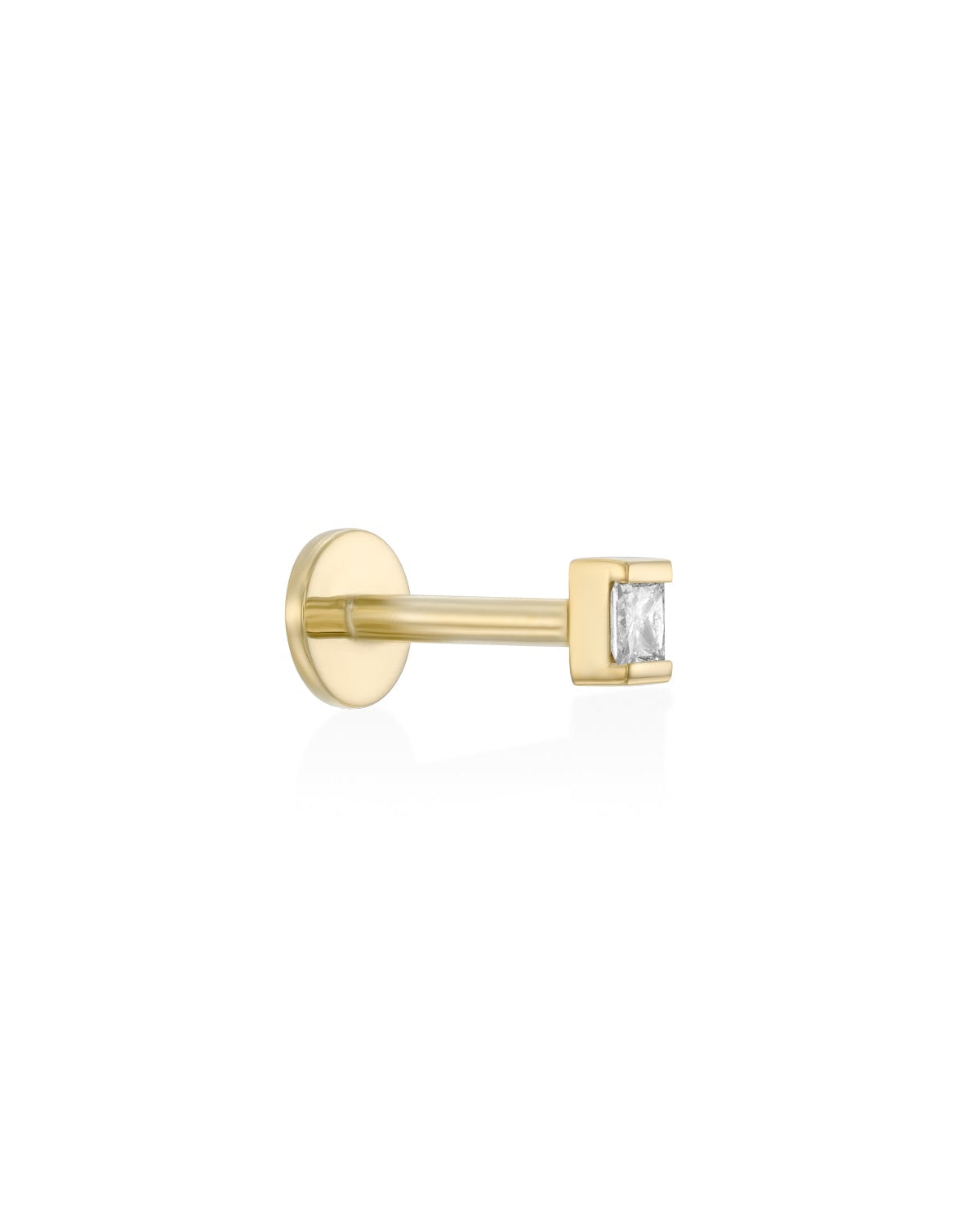 Princess piercing earring with white diamond