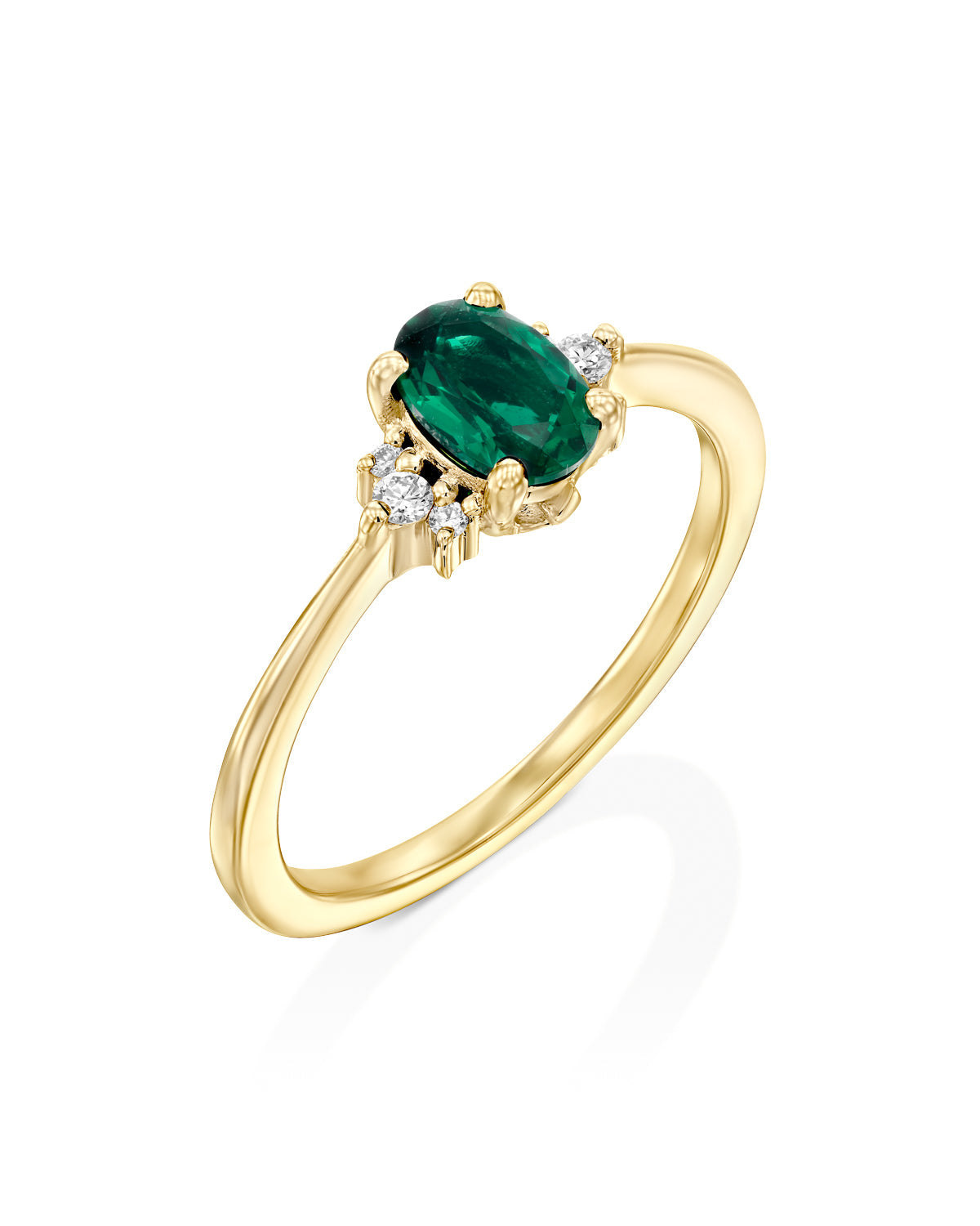 Ella Ring with Emerald and Diamonds
