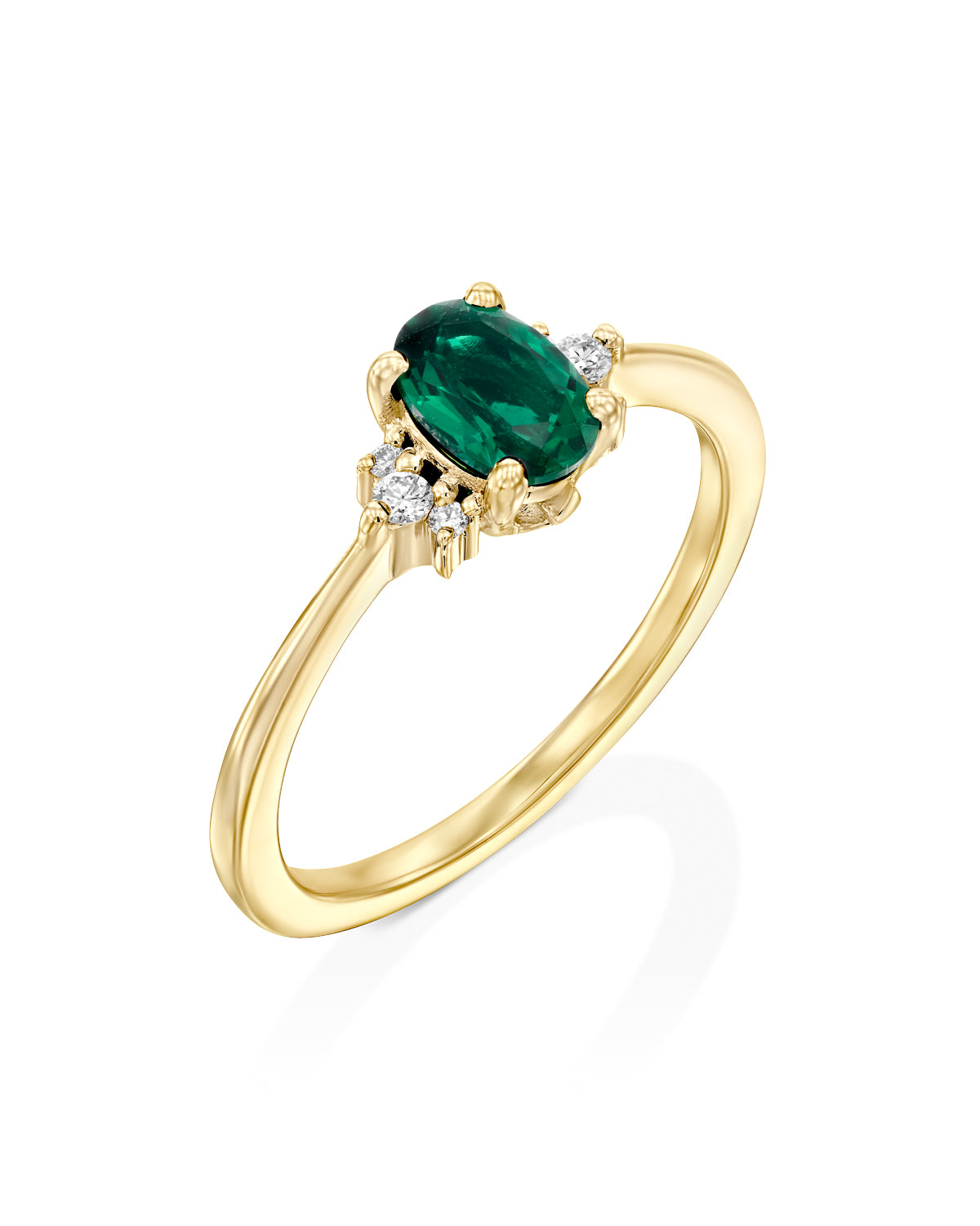 Ella Ring with Emerald and Diamonds