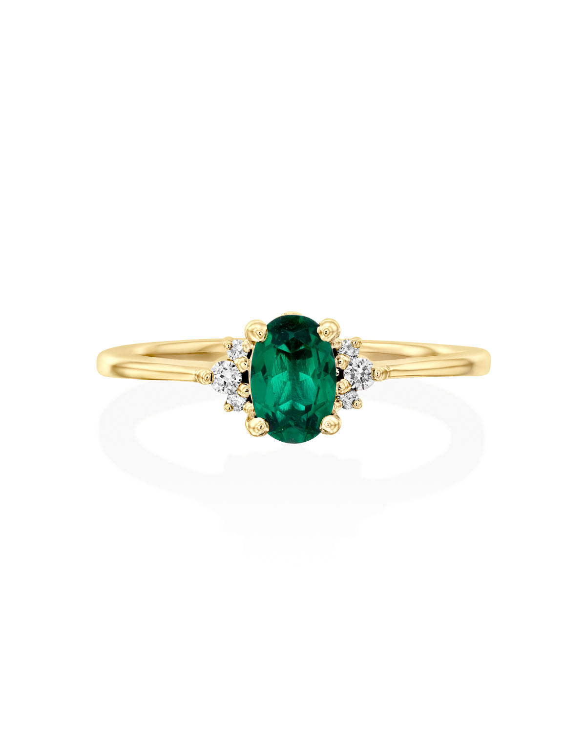 Ella Ring with Emerald and Diamonds