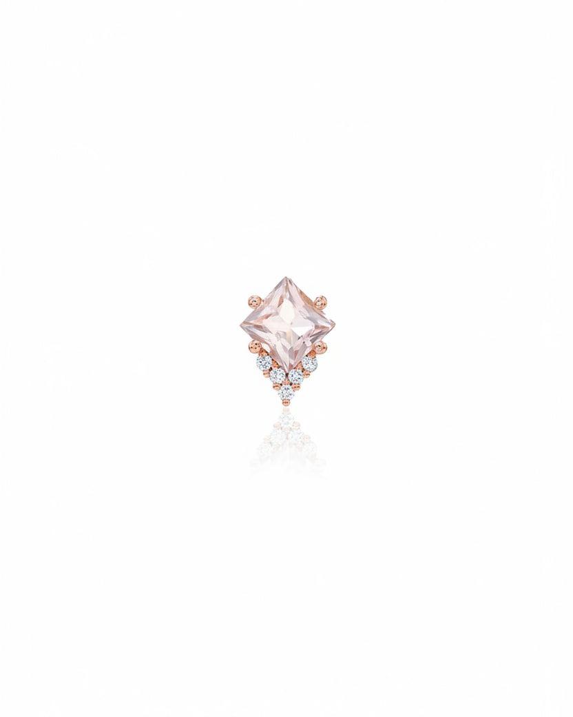 Juliette Earring With Diamonds and Morganite