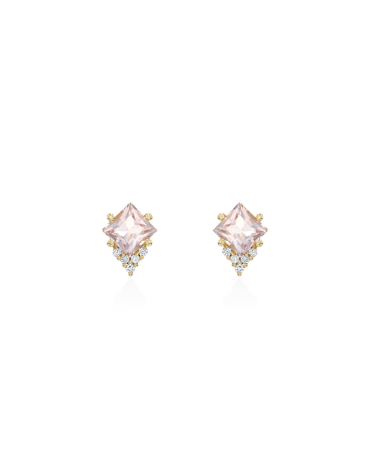 Juliette Earring With Diamonds and Morganite