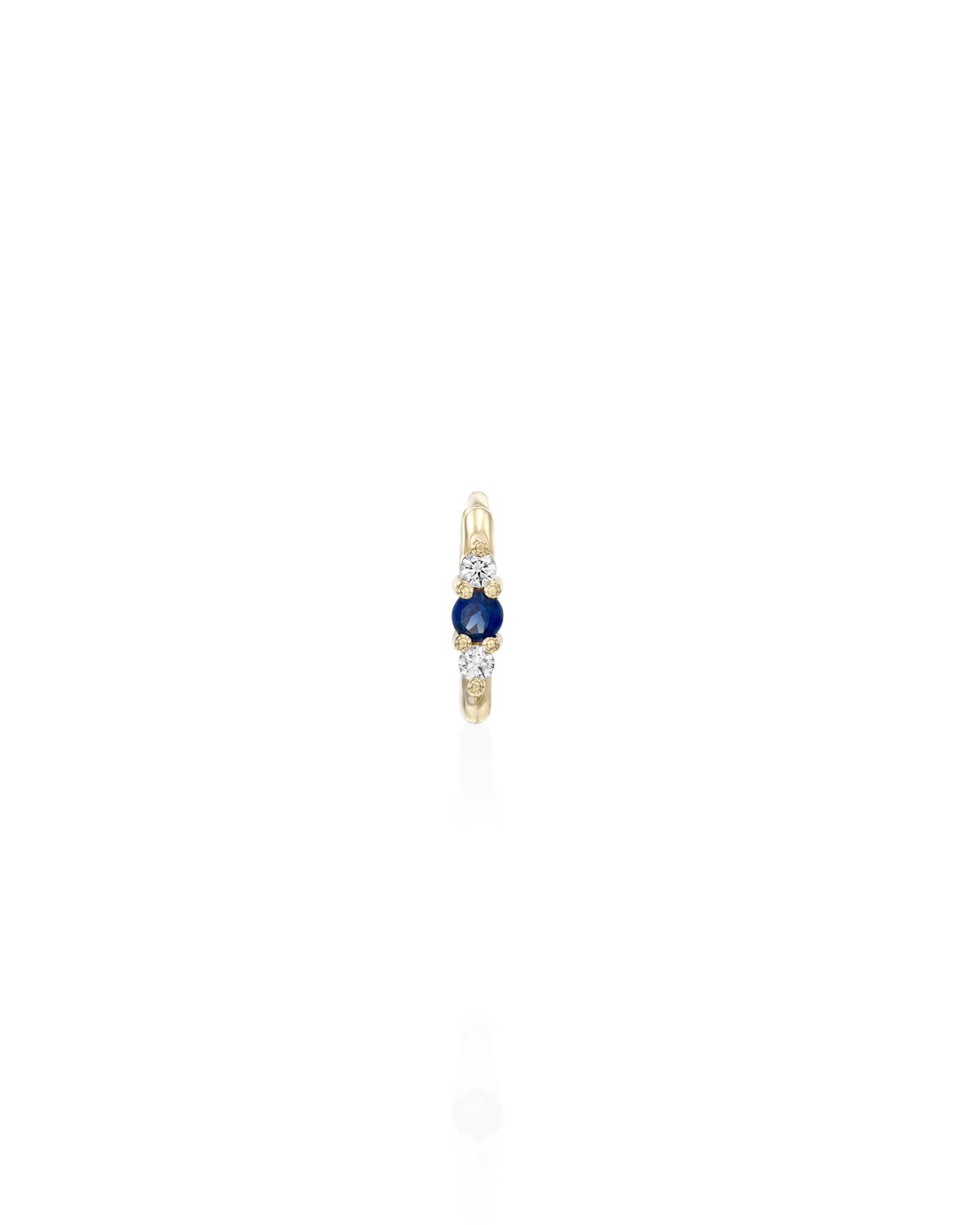 Audrey medium Hoop With White Diamonds & Sapphire