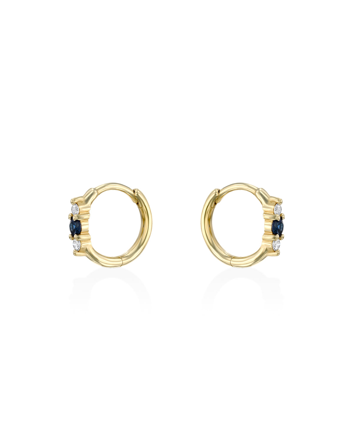 Audrey medium Hoop With White Diamonds & Sapphire