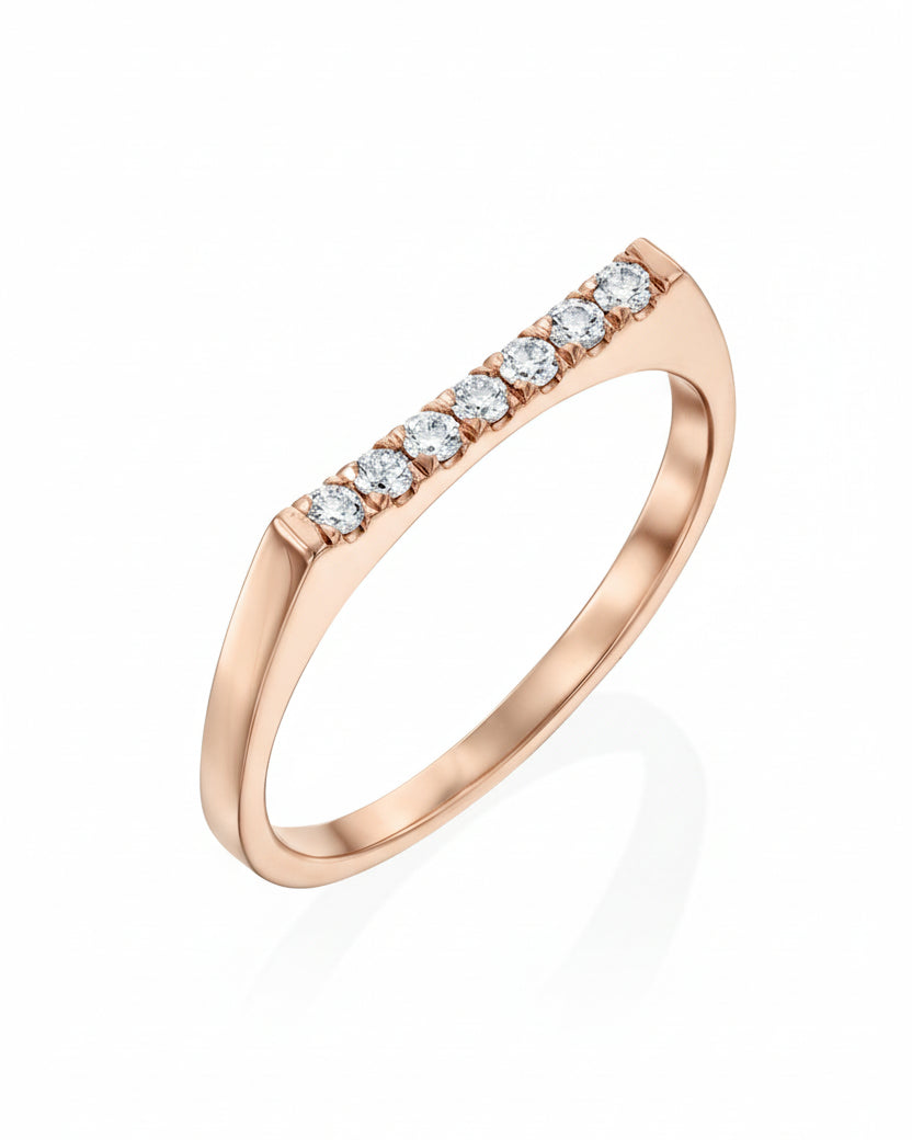 Carrie Gold Ring White Diamonds