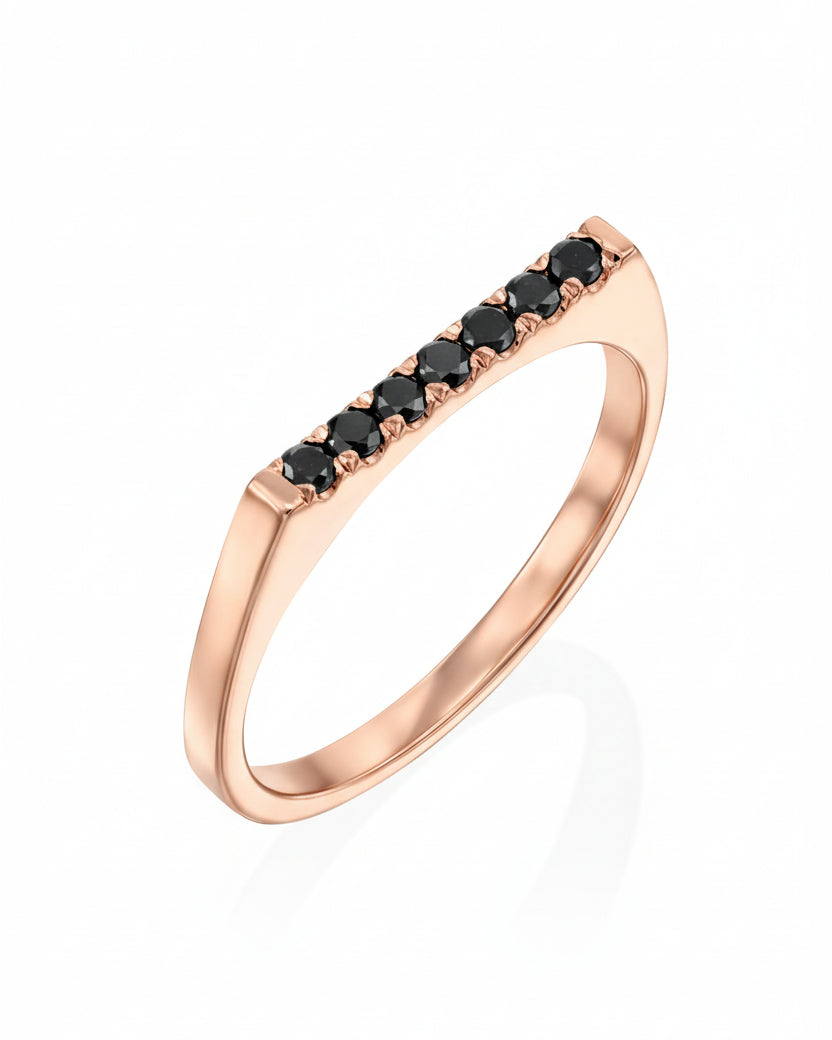 Carrie Gold Ring Black Diamonds