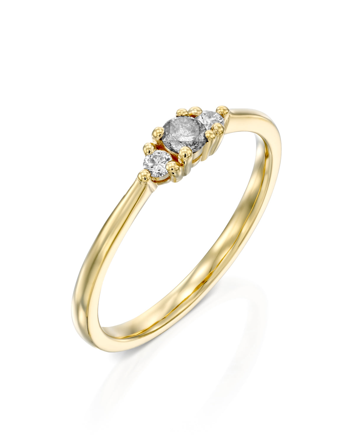 Audrey Ring White & Grey 3 mm Diamond
