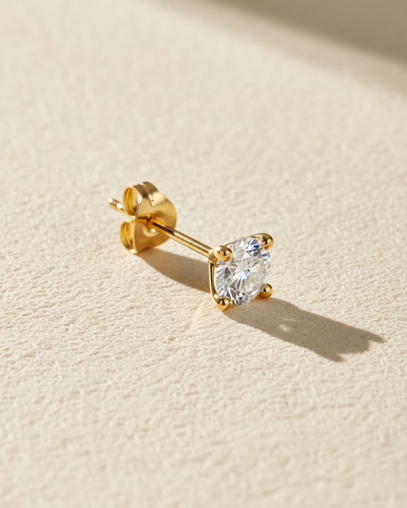 Martina Gold Earring 5mm lab Diamond