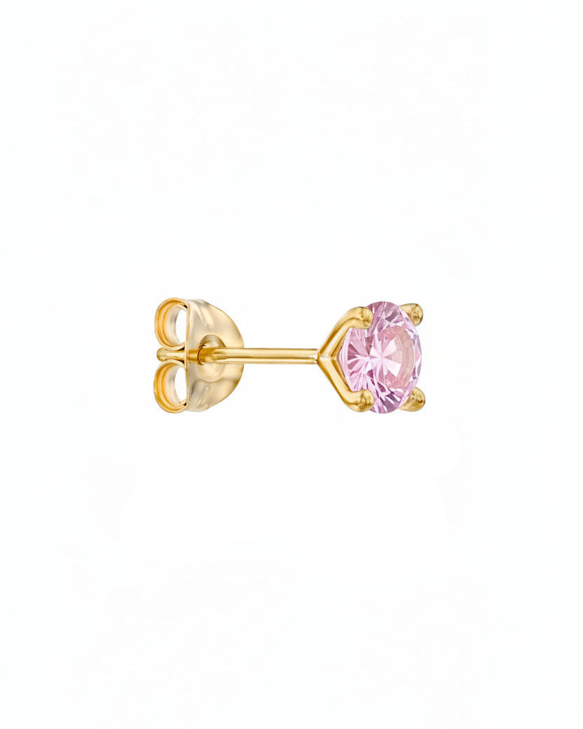 Martina Gold Earring 5mm pink sapphire