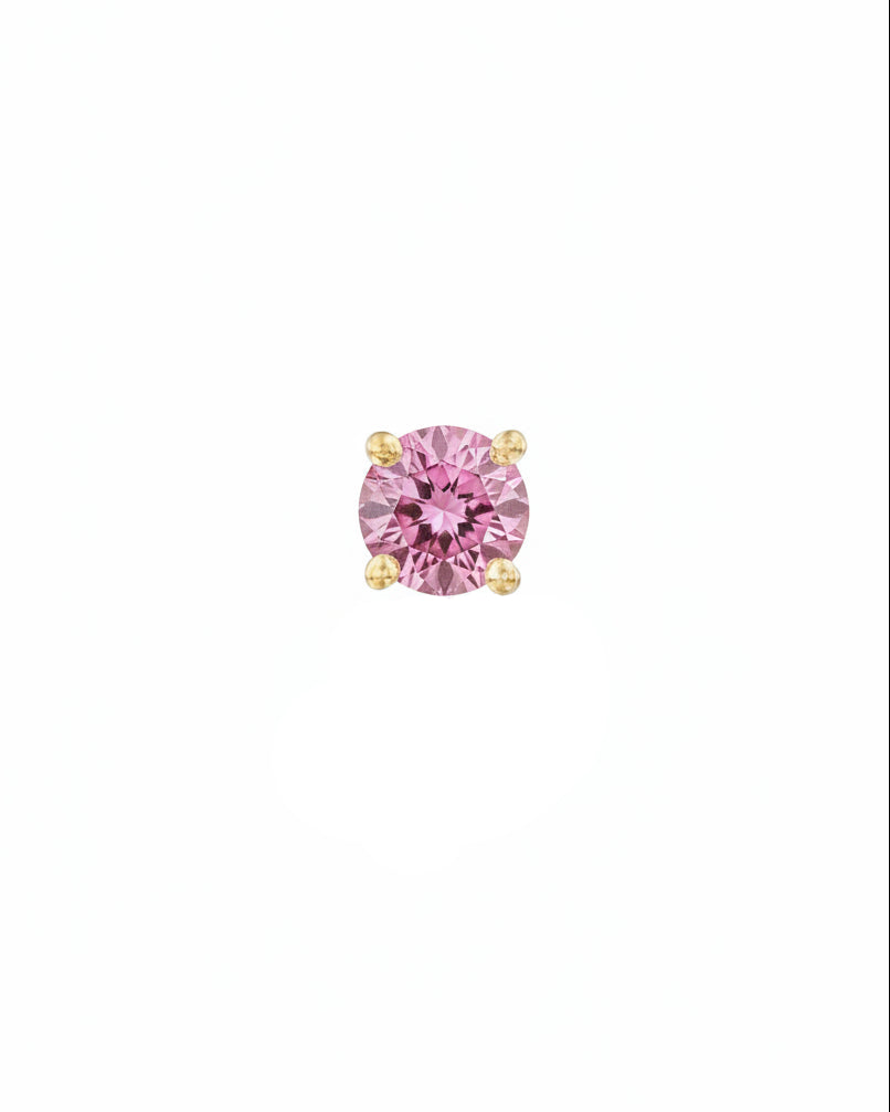 Martina Gold Earring 5mm pink sapphire