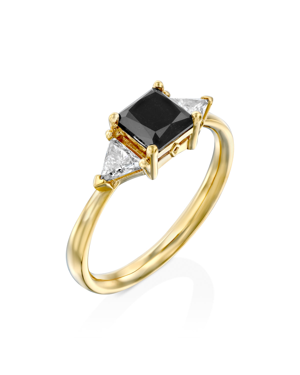 Anya Ring with black and white diamonds