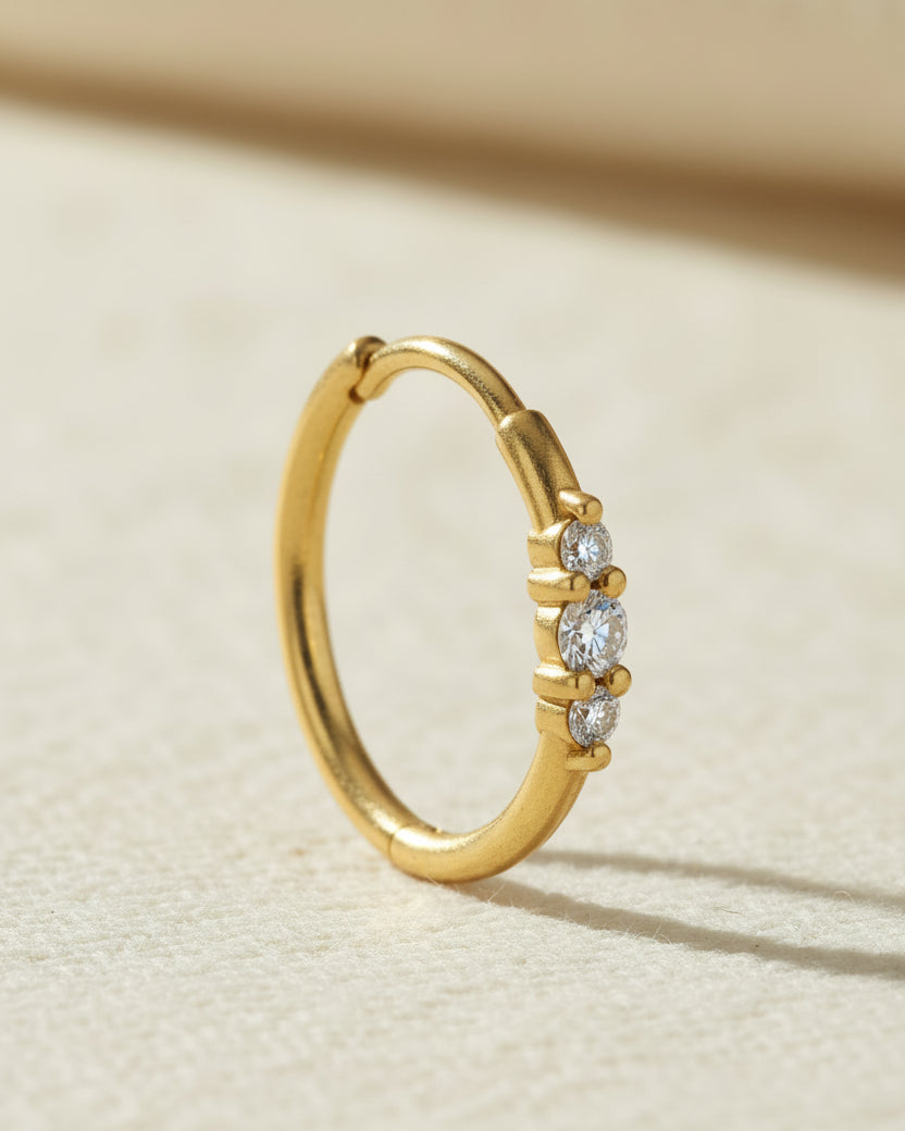 Large Audrey Hoop Earring with White Diamonds