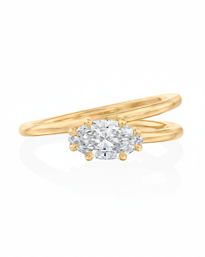 mini alberta ring with marquise white lab diamond